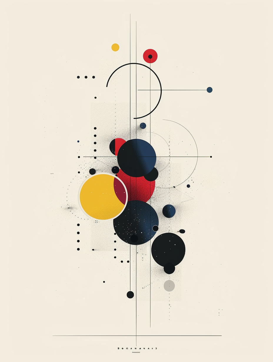 Abstract minimalism artwork with geometric shapes and bold colors