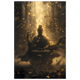 Serene Buddha with golden aura and lotus glow — calm spiritual wall art.