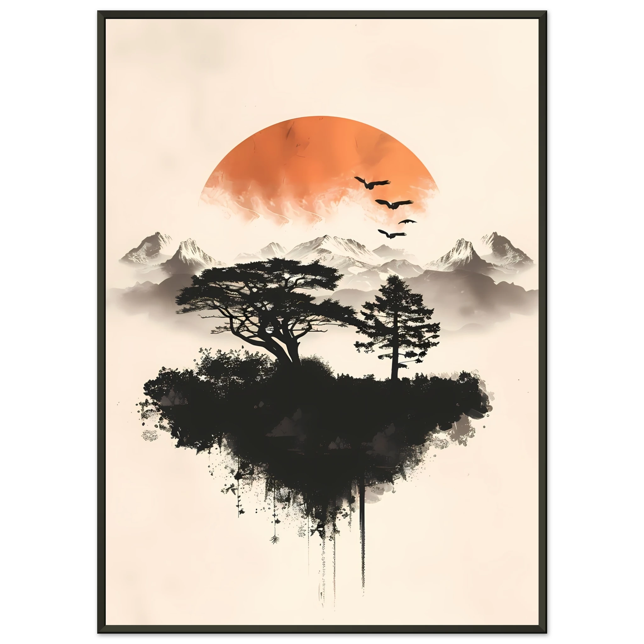 Abstract desert-inspired geometric planes in ochre and sand with a soft layered horizon.