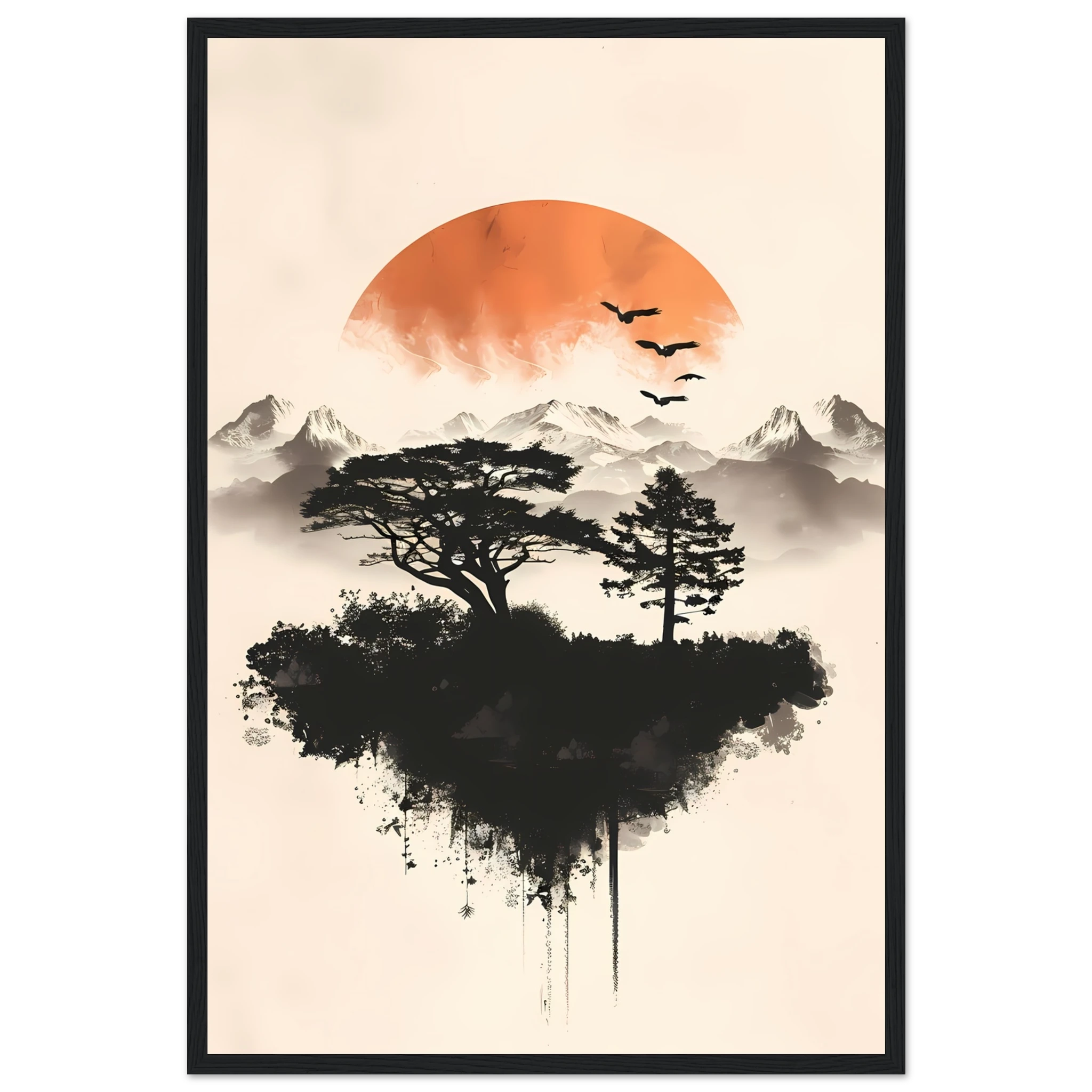 Abstract desert-inspired geometric planes in ochre and sand with a soft layered horizon.