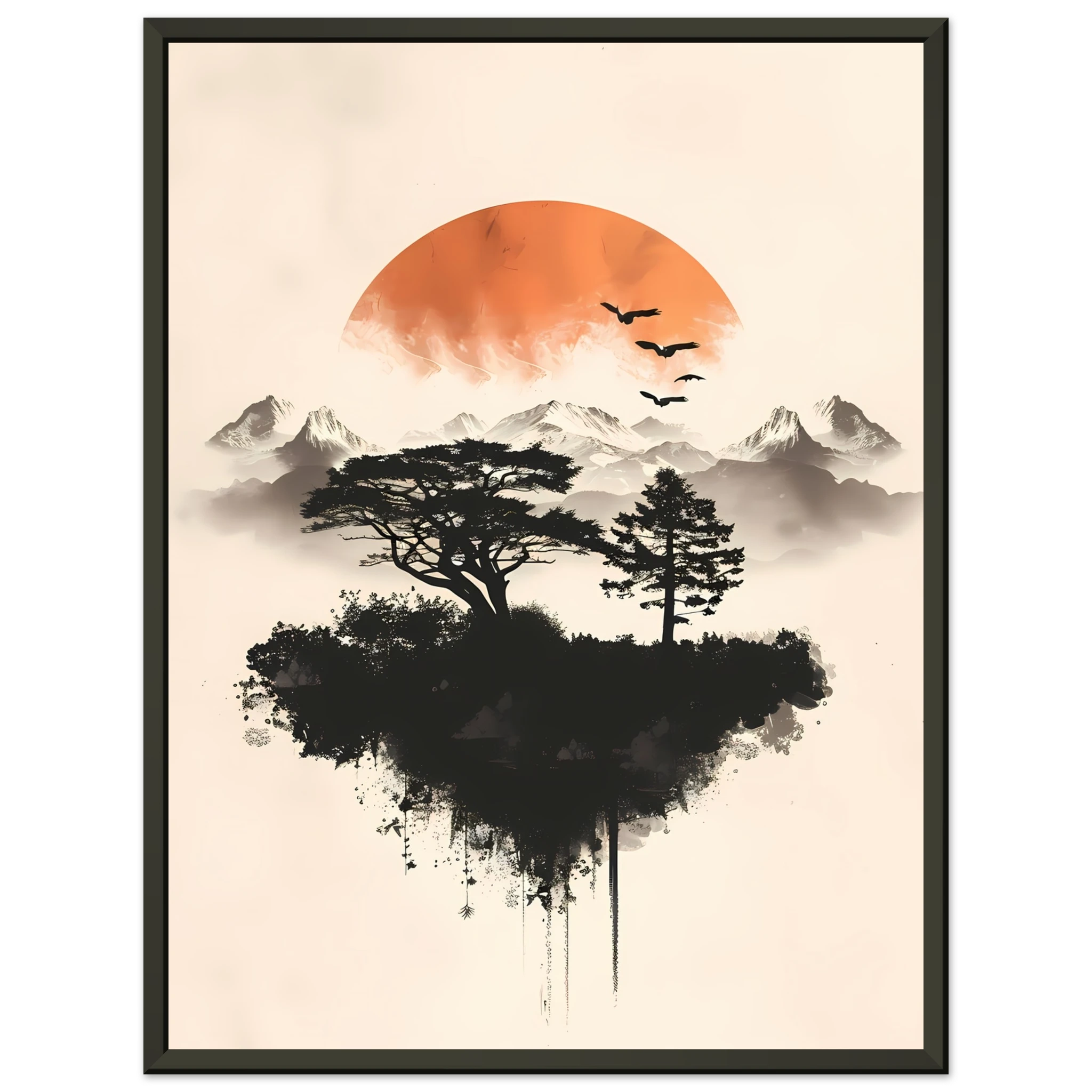 Abstract desert-inspired geometric planes in ochre and sand with a soft layered horizon.