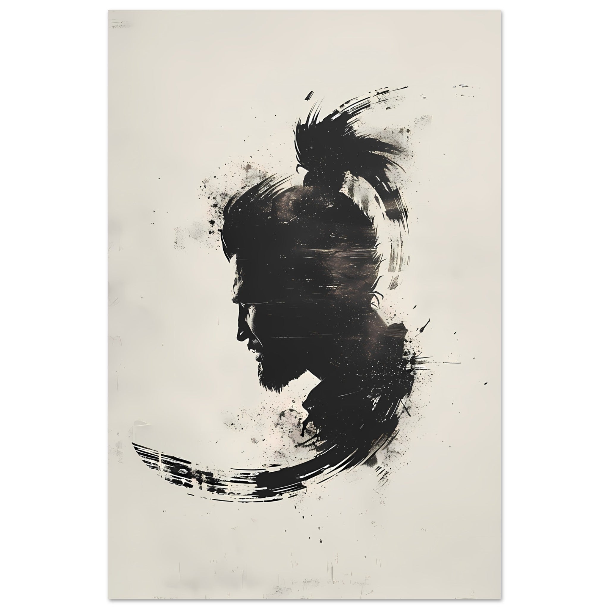 Abstract brush strokes in warm earth tones on a rough-textured canvas effect — modern minimalist wall art.