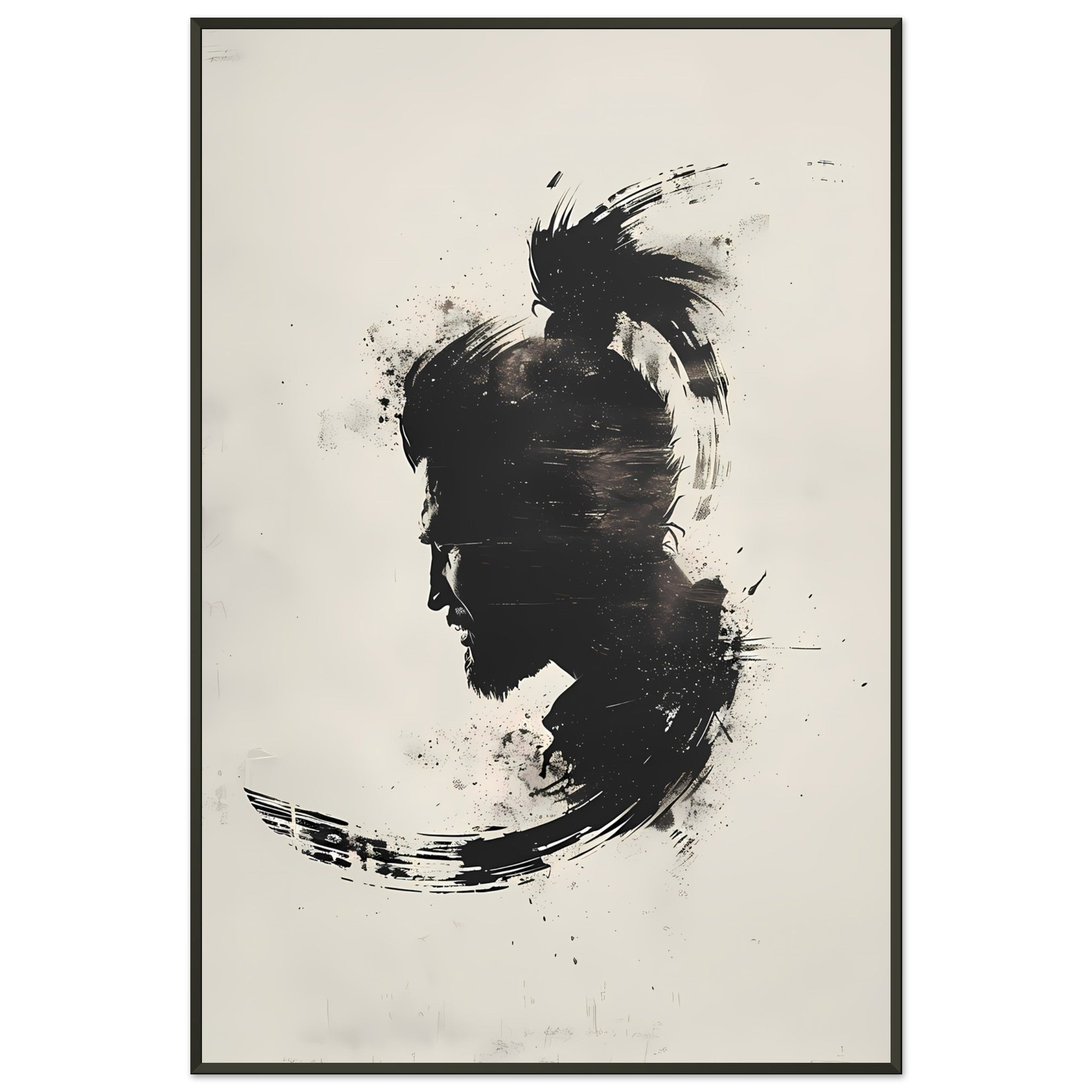 Abstract brush strokes in warm earth tones on a rough-textured canvas effect — modern minimalist wall art.