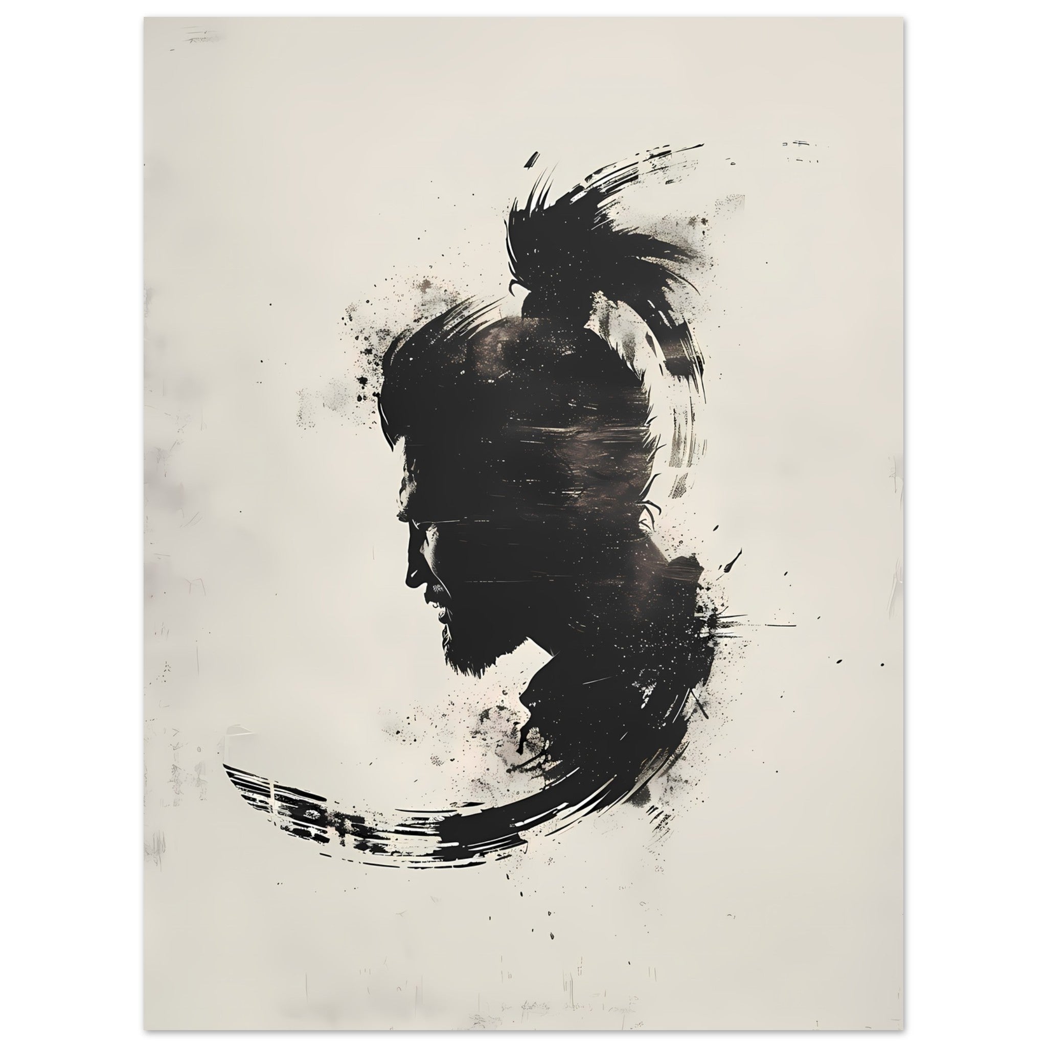 Abstract brush strokes in warm earth tones on a rough-textured canvas effect — modern minimalist wall art.