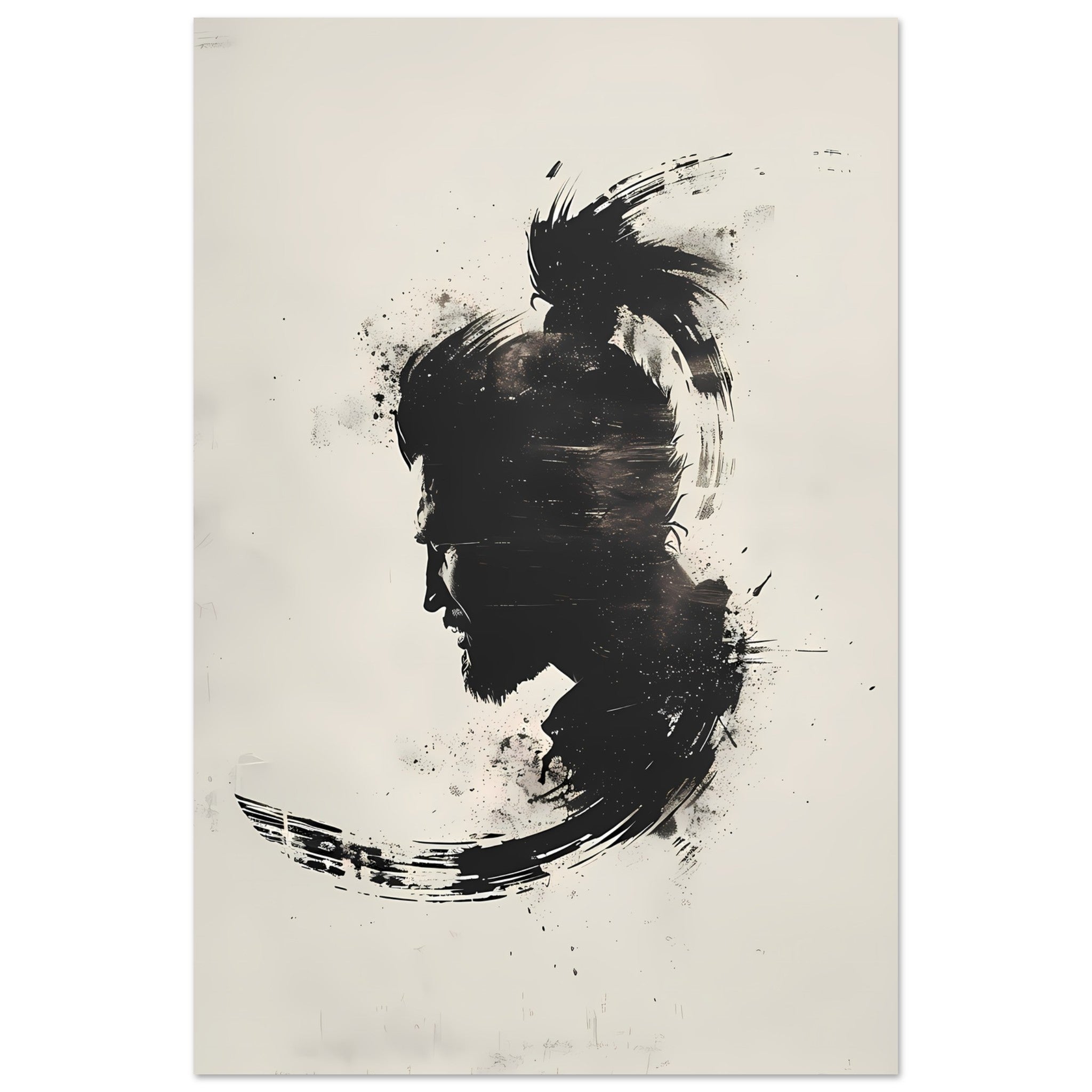 Abstract brush strokes in warm earth tones on a rough-textured canvas effect — modern minimalist wall art.