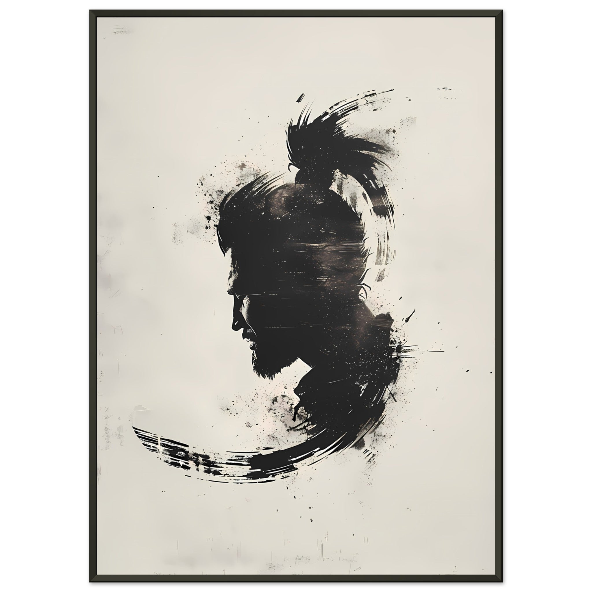 Abstract brush strokes in warm earth tones on a rough-textured canvas effect — modern minimalist wall art.