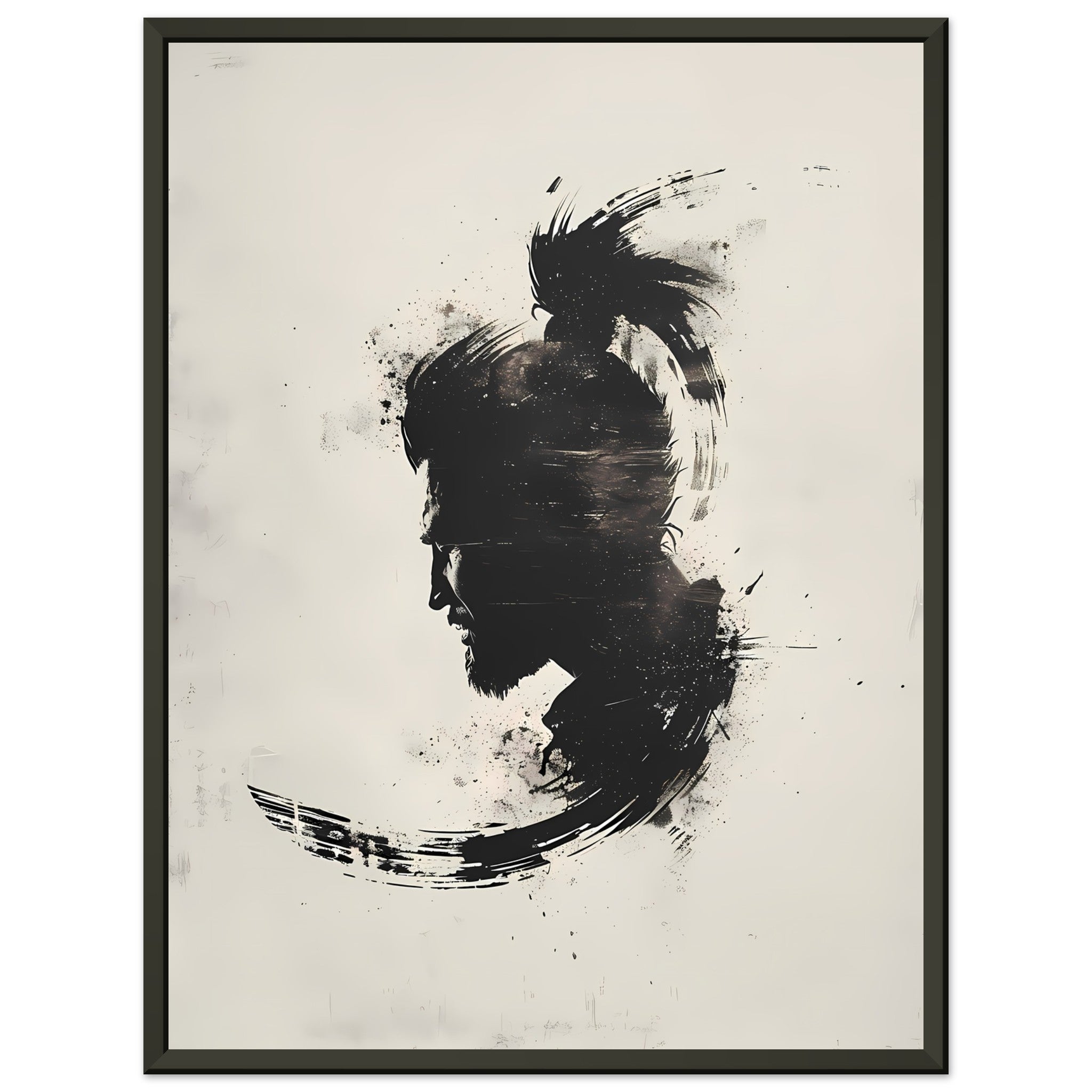 Abstract brush strokes in warm earth tones on a rough-textured canvas effect — modern minimalist wall art.