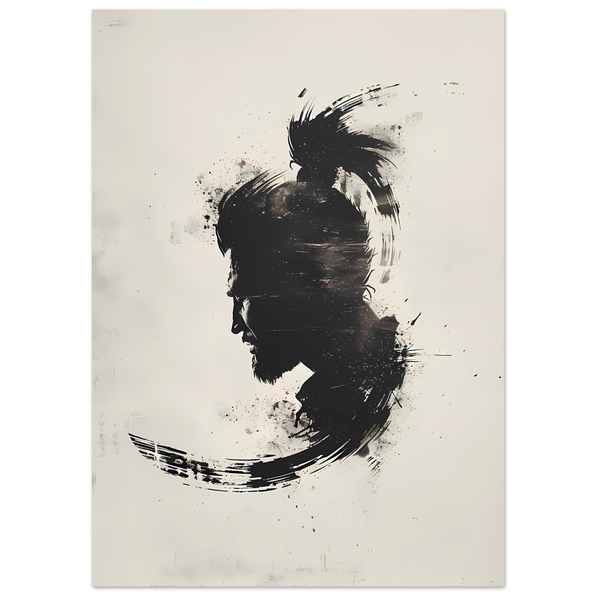 Abstract brush strokes in warm earth tones on a rough-textured canvas effect — modern minimalist wall art.