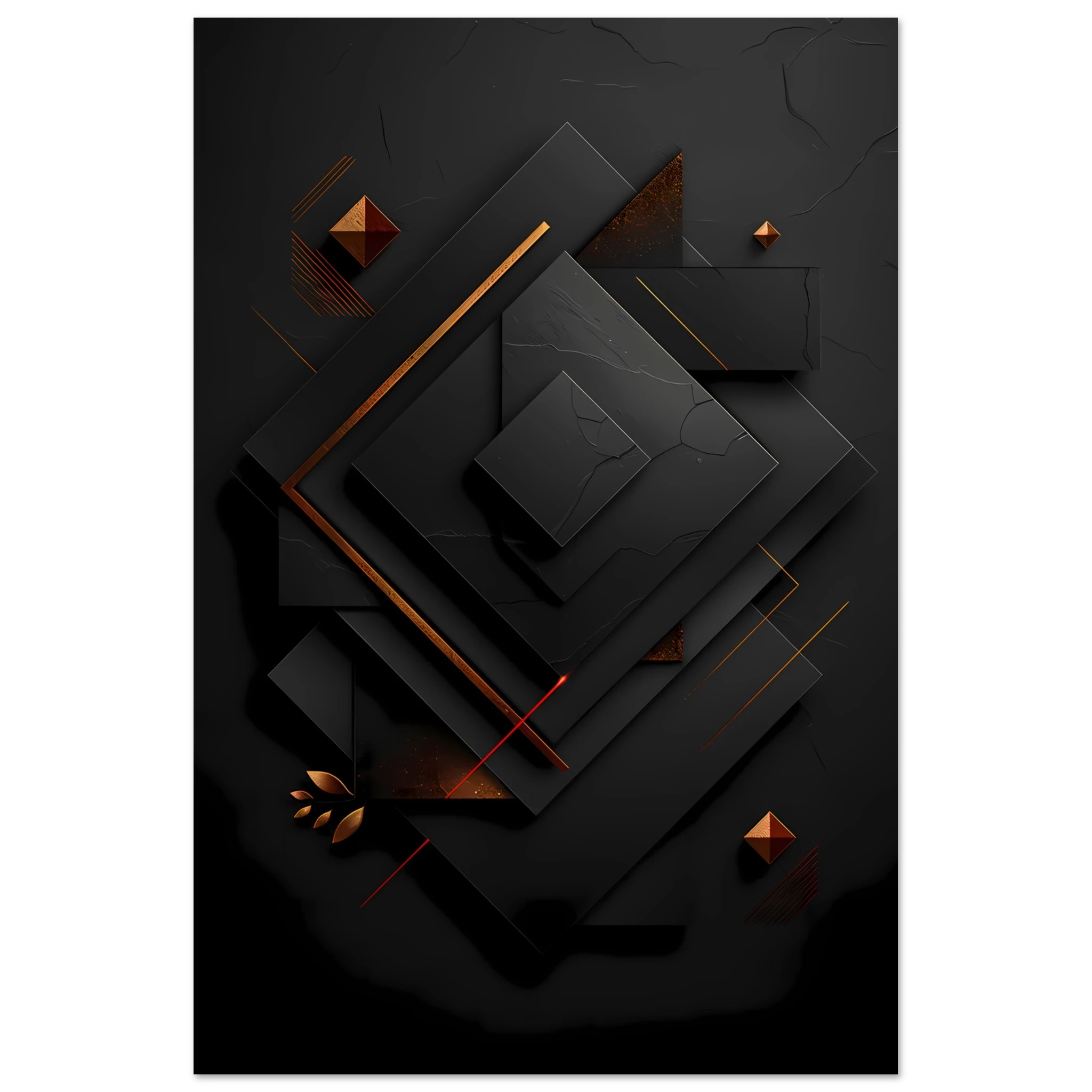 Flowing abstract golden line glowing over matte black textured background — luxury minimalist art.