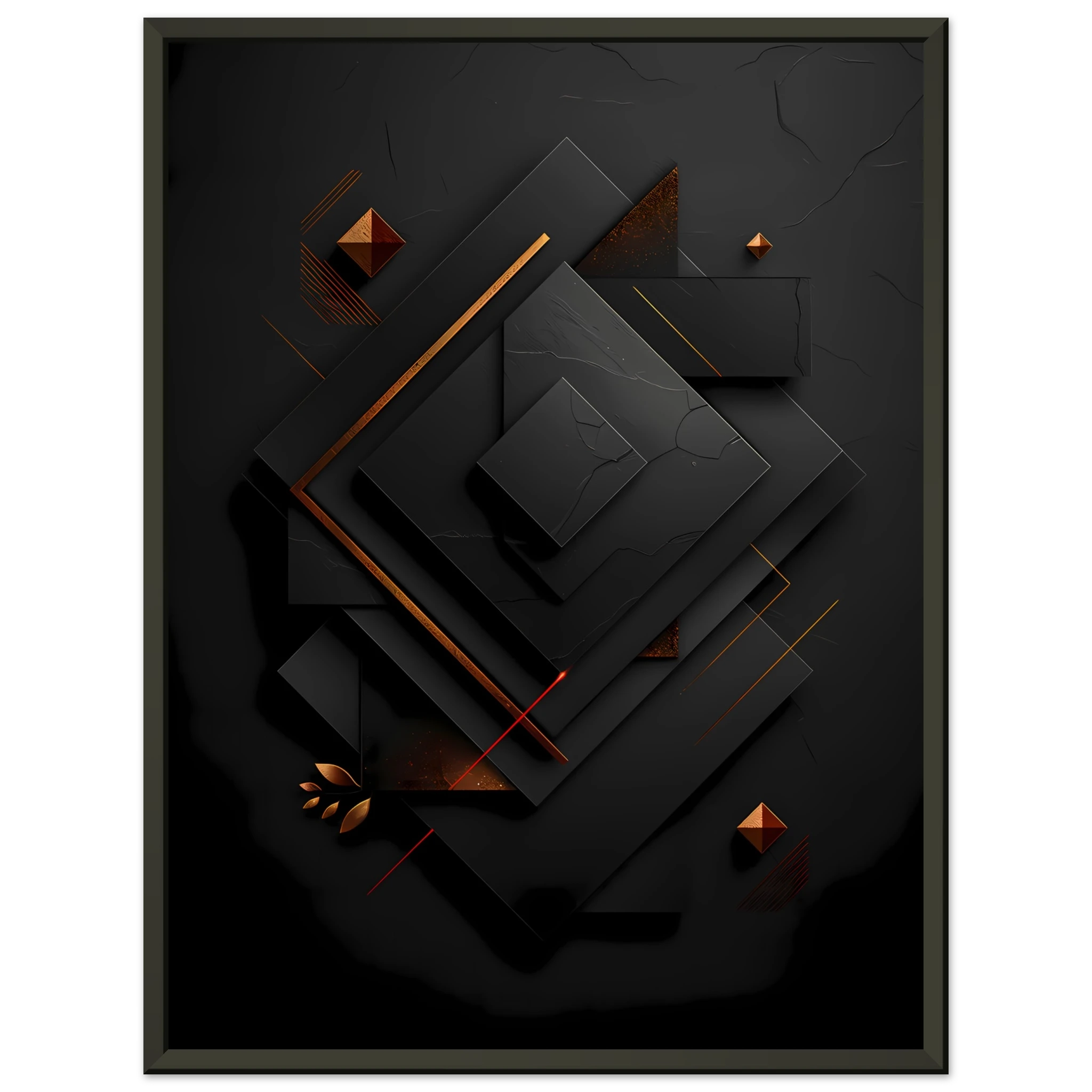 Flowing abstract golden line glowing over matte black textured background — luxury minimalist art.