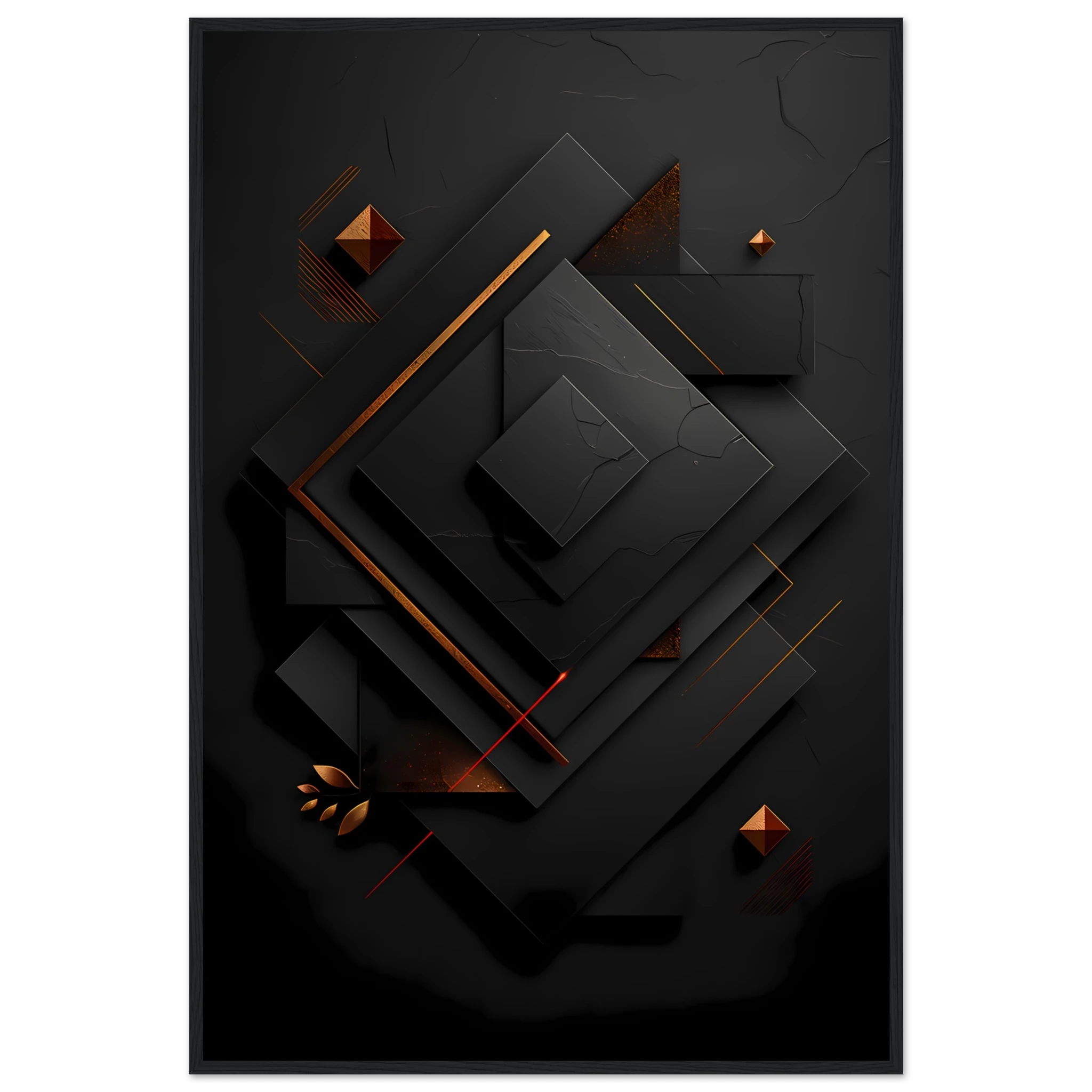 Flowing abstract golden line glowing over matte black textured background — luxury minimalist art.