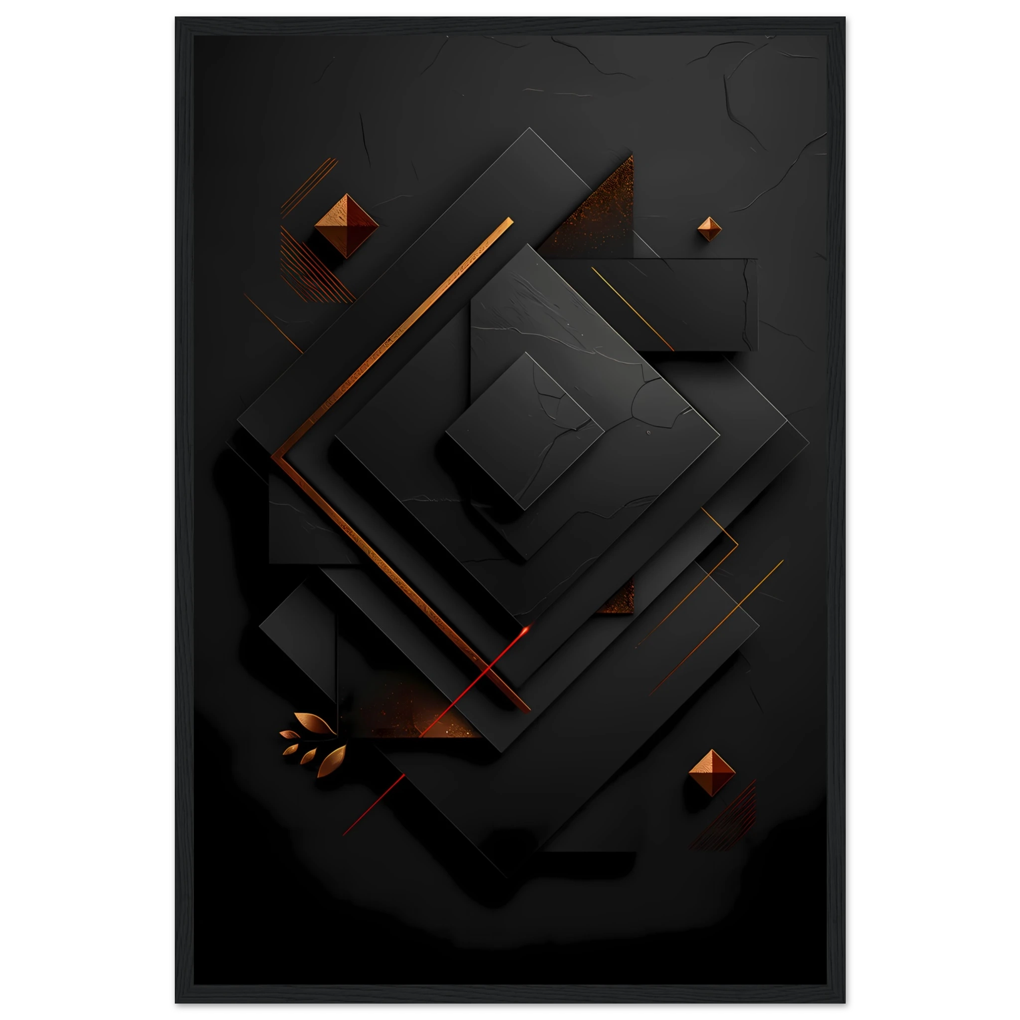 Flowing abstract golden line glowing over matte black textured background — luxury minimalist art.