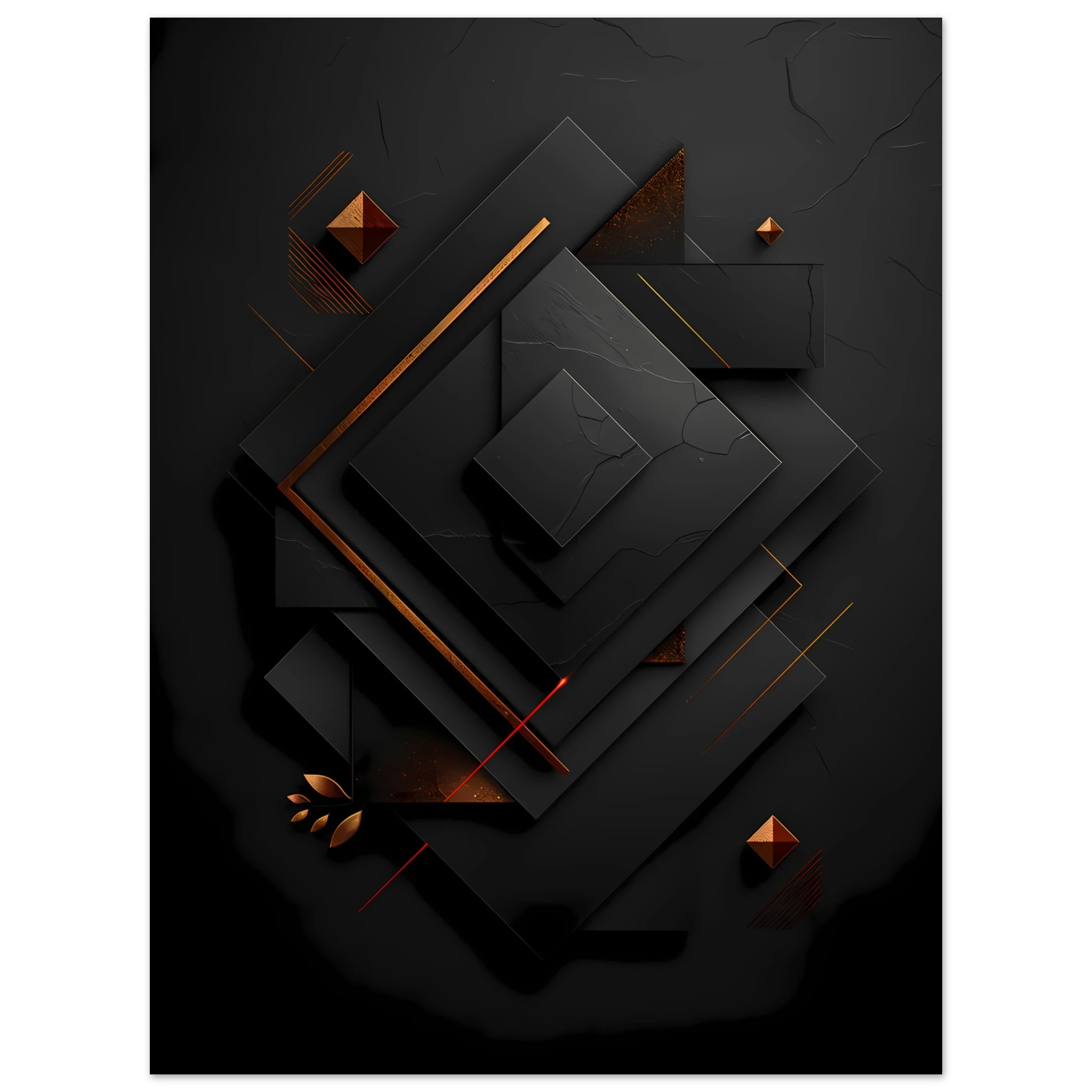 Flowing abstract golden line glowing over matte black textured background — luxury minimalist art.