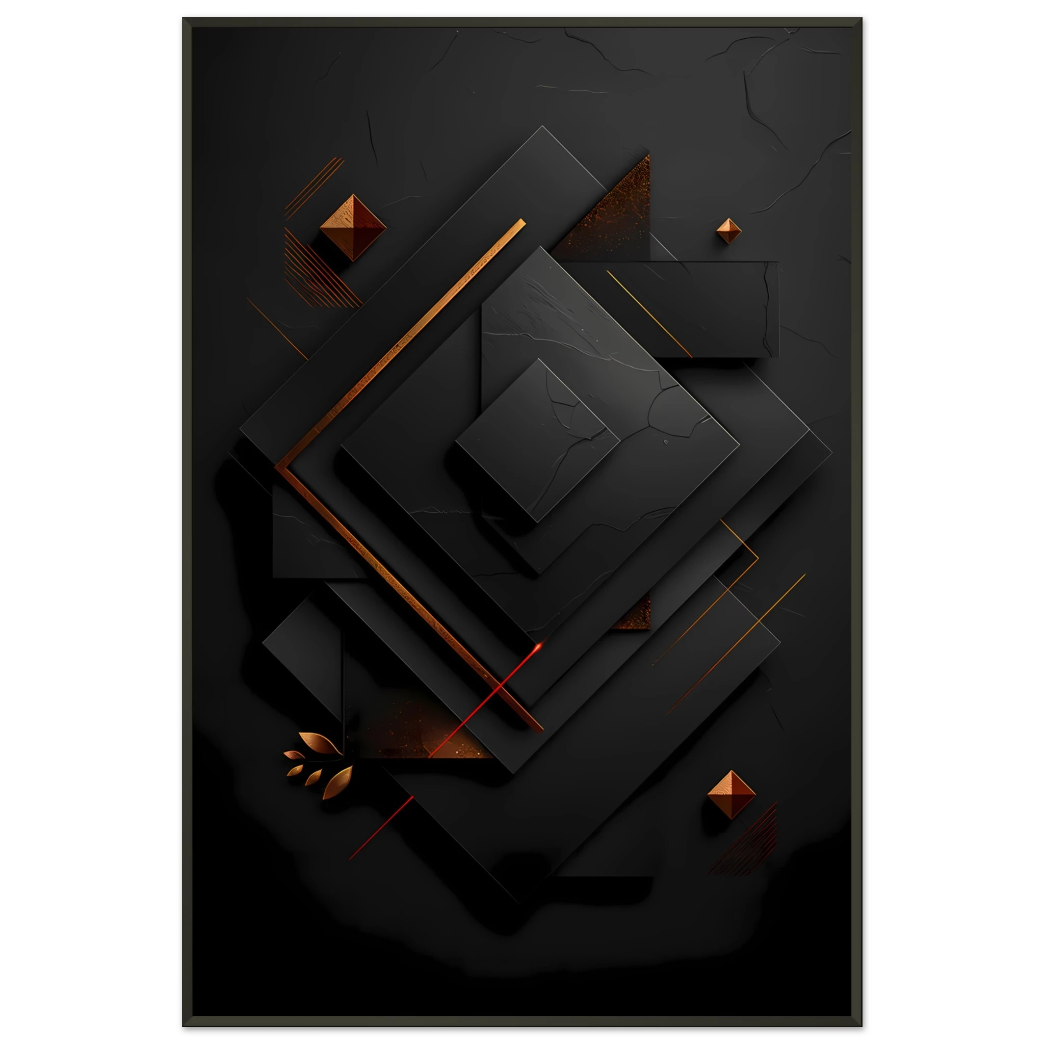 Flowing abstract golden line glowing over matte black textured background — luxury minimalist art.