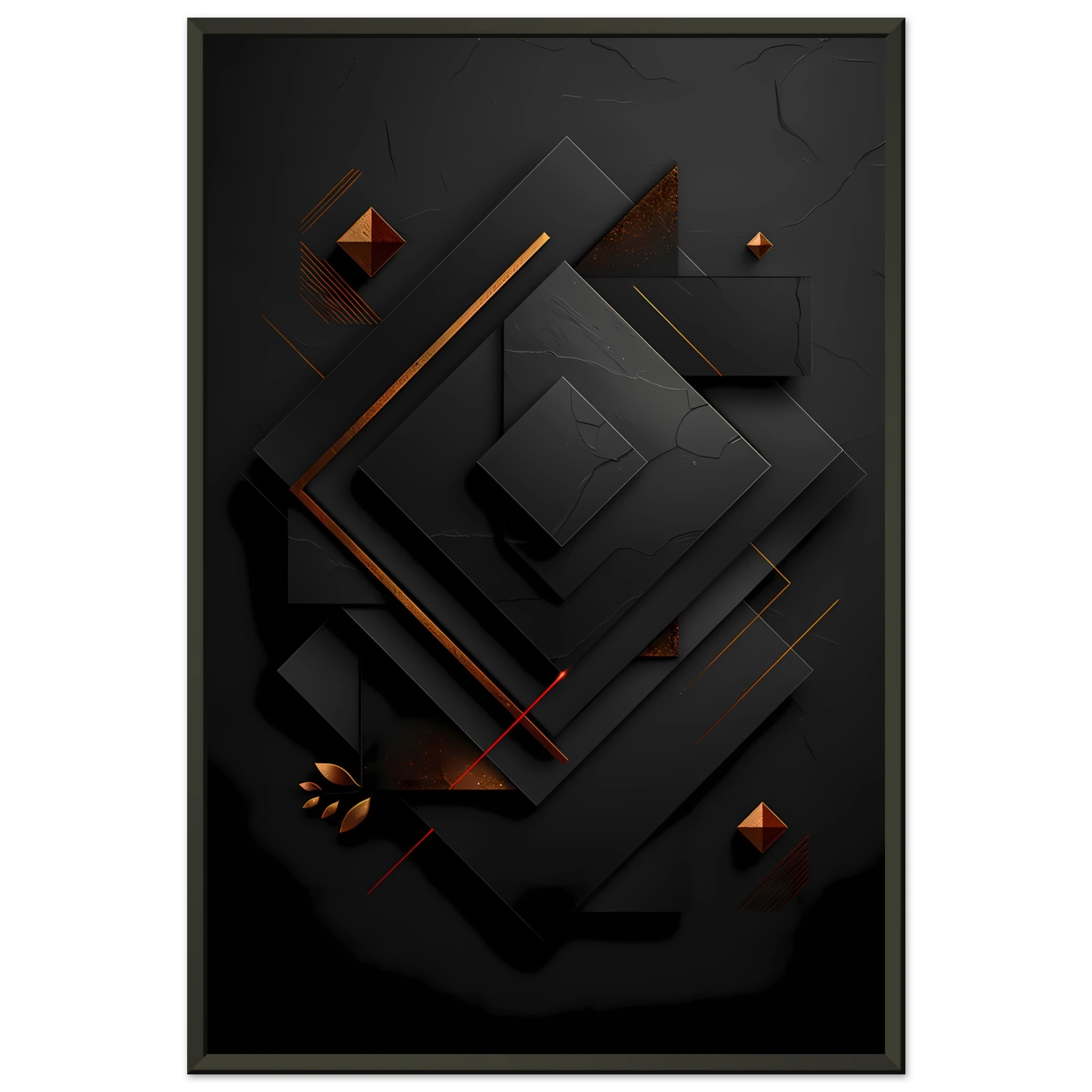 Flowing abstract golden line glowing over matte black textured background — luxury minimalist art.