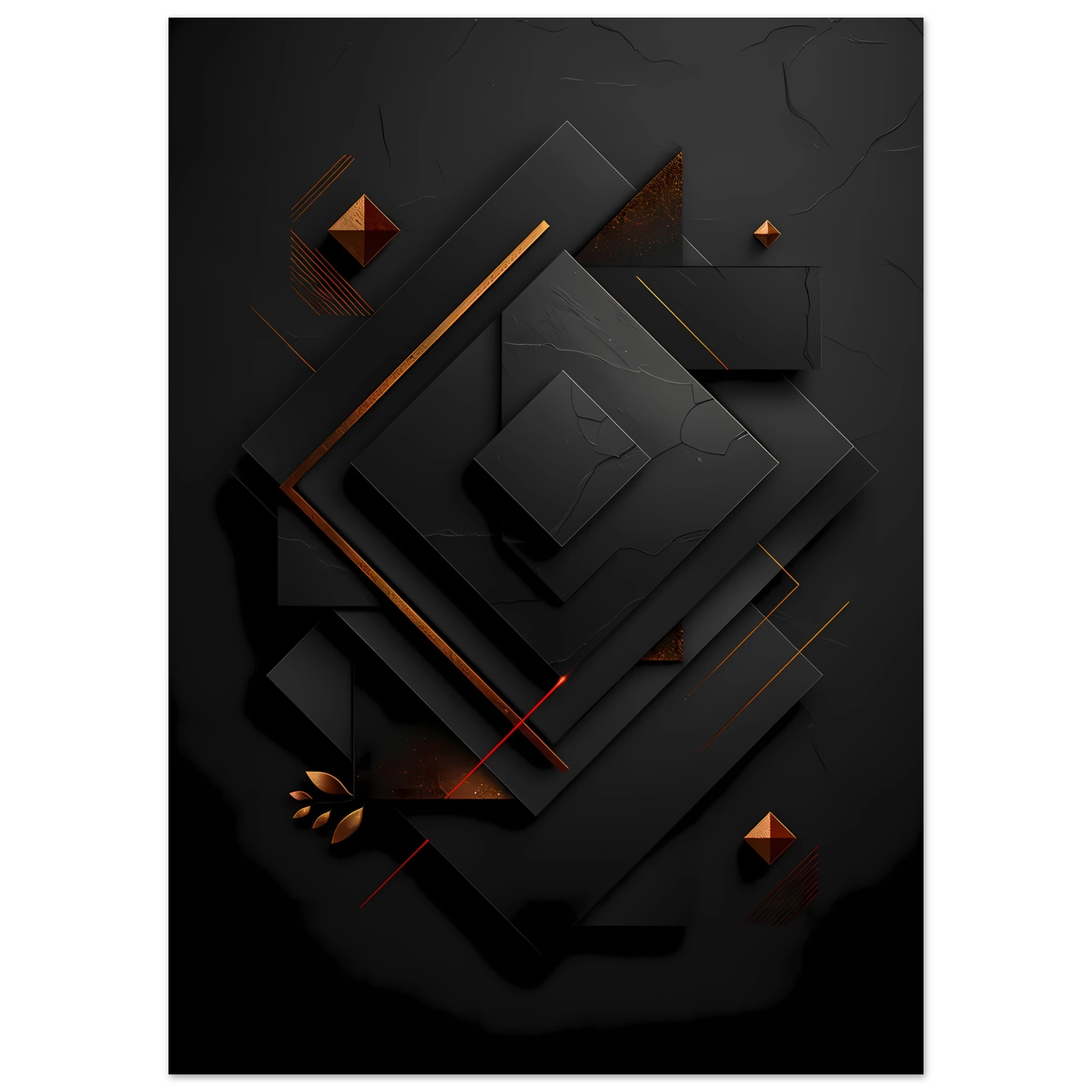 Flowing abstract golden line glowing over matte black textured background — luxury minimalist art.