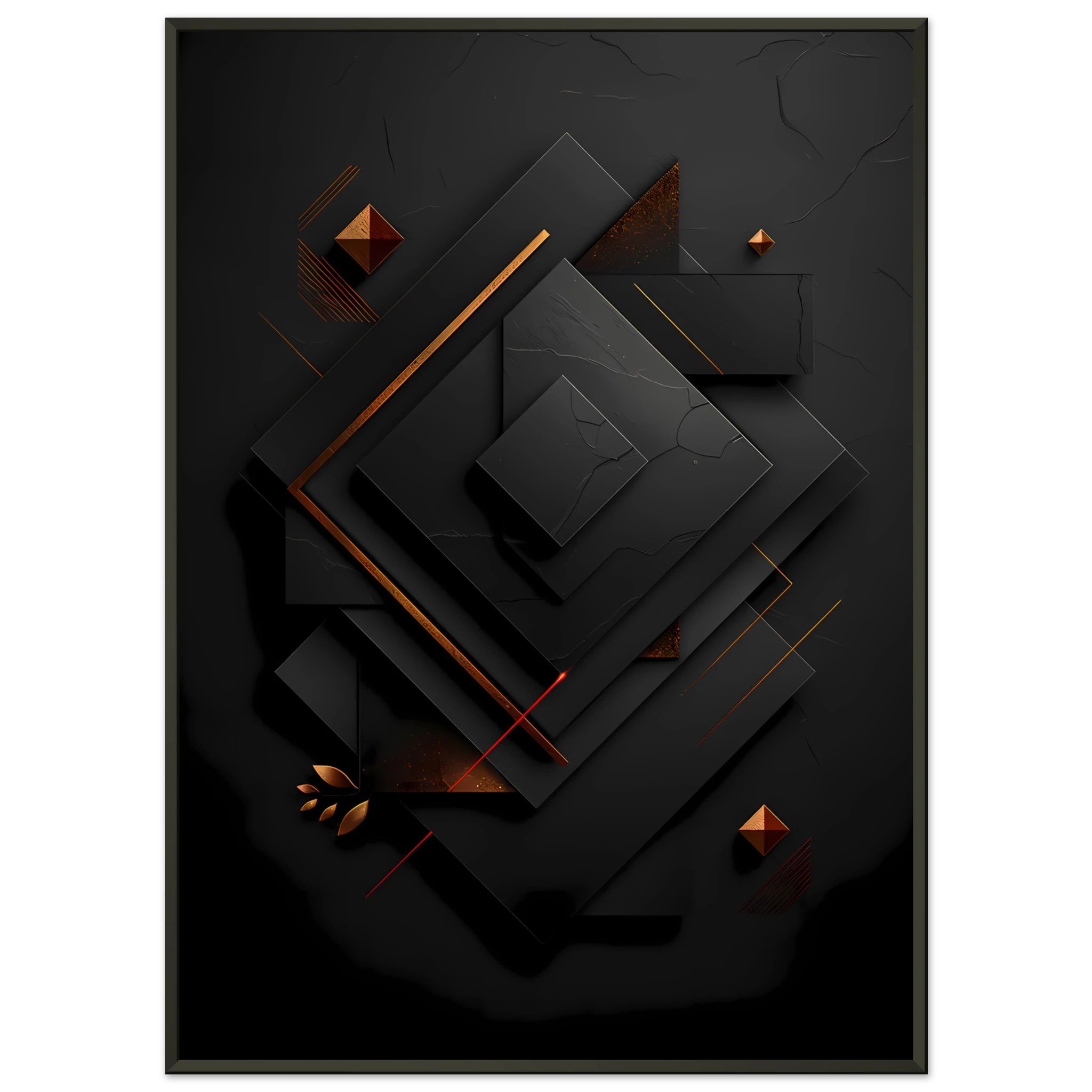 Flowing abstract golden line glowing over matte black textured background — luxury minimalist art.