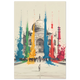 Taj Mahal covered in neon graffiti patterns — modern street-art heritage print.