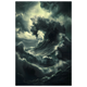 Towering storm wave under dark sky — cinematic marine seascape wall print.