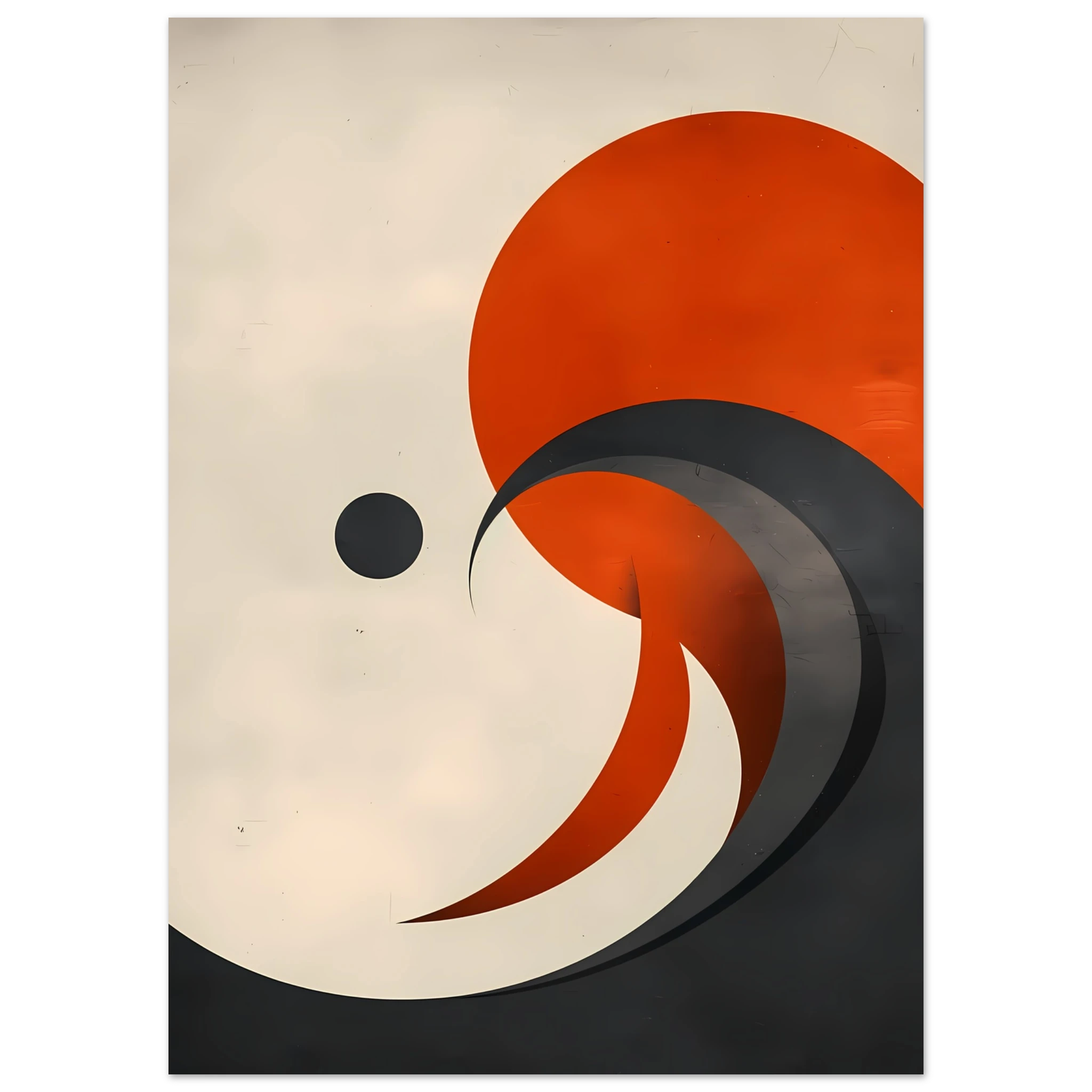 Abstract terracotta and cream wave forms with smooth matte look — warm minimalist wall art.