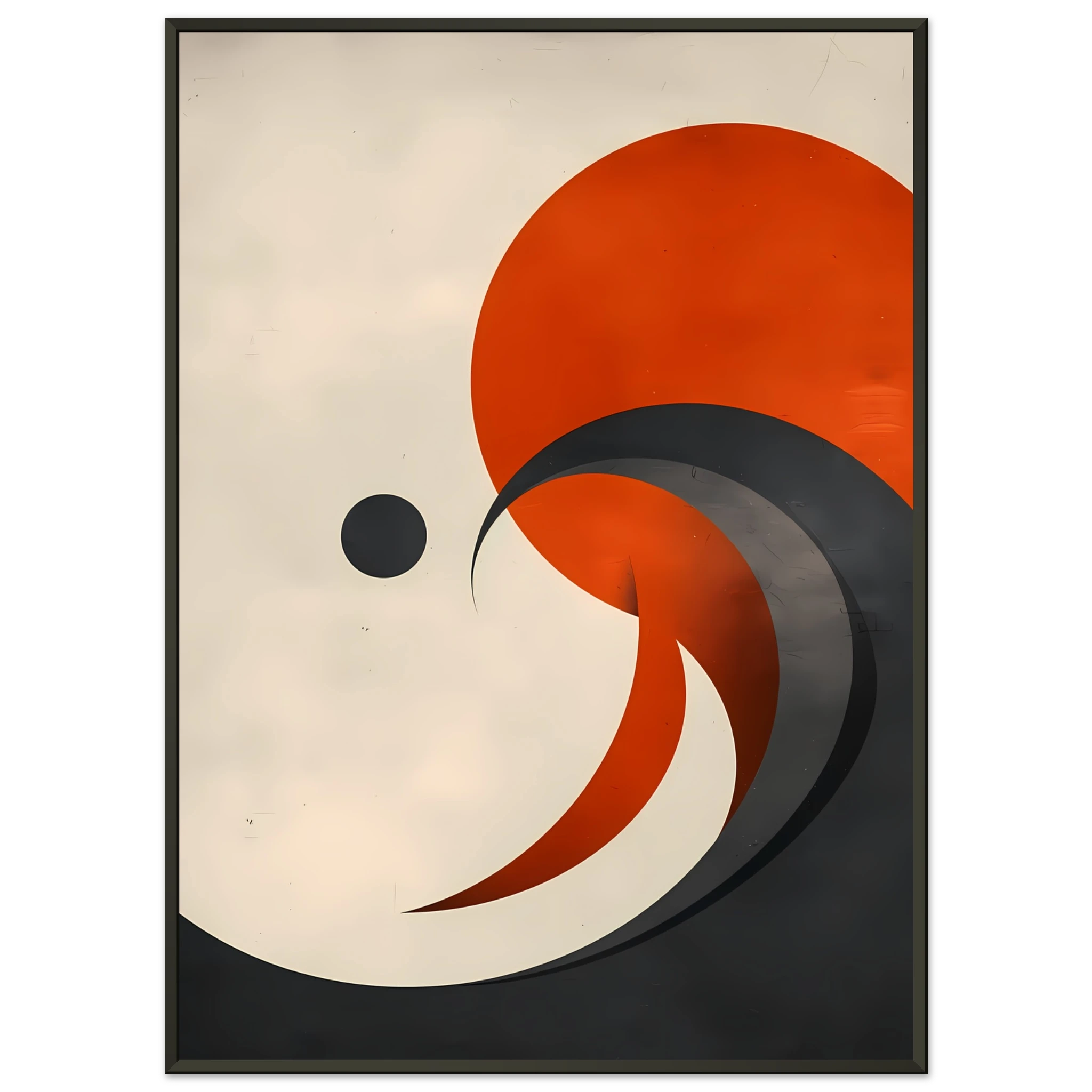 Abstract terracotta and cream wave forms with smooth matte look — warm minimalist wall art.
