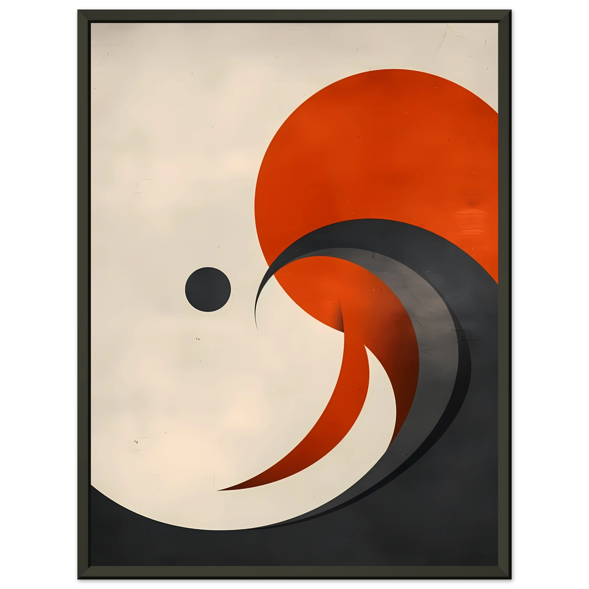 Abstract terracotta and cream wave forms with smooth matte look — warm minimalist wall art.