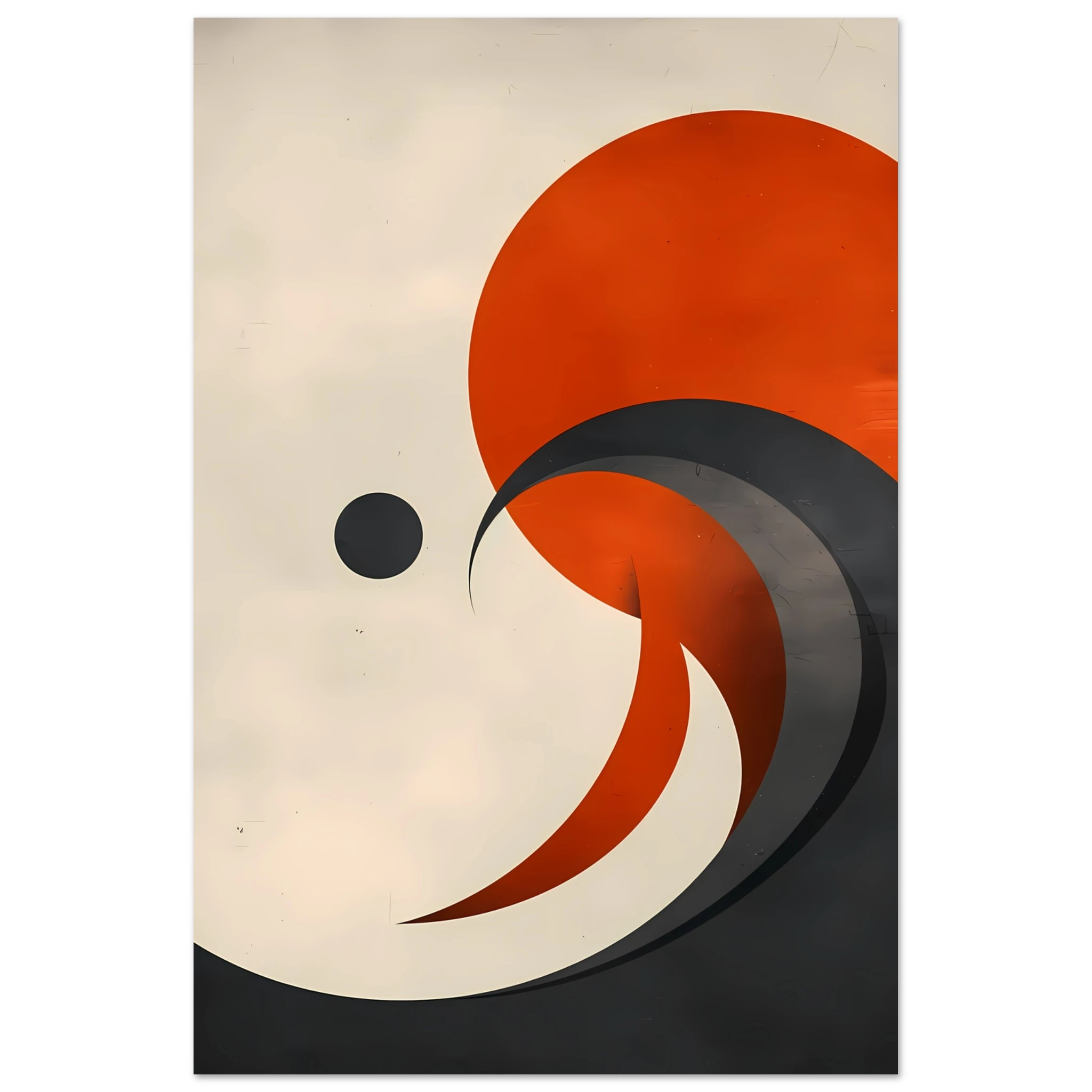 Abstract terracotta and cream wave forms with smooth matte look — warm minimalist wall art.