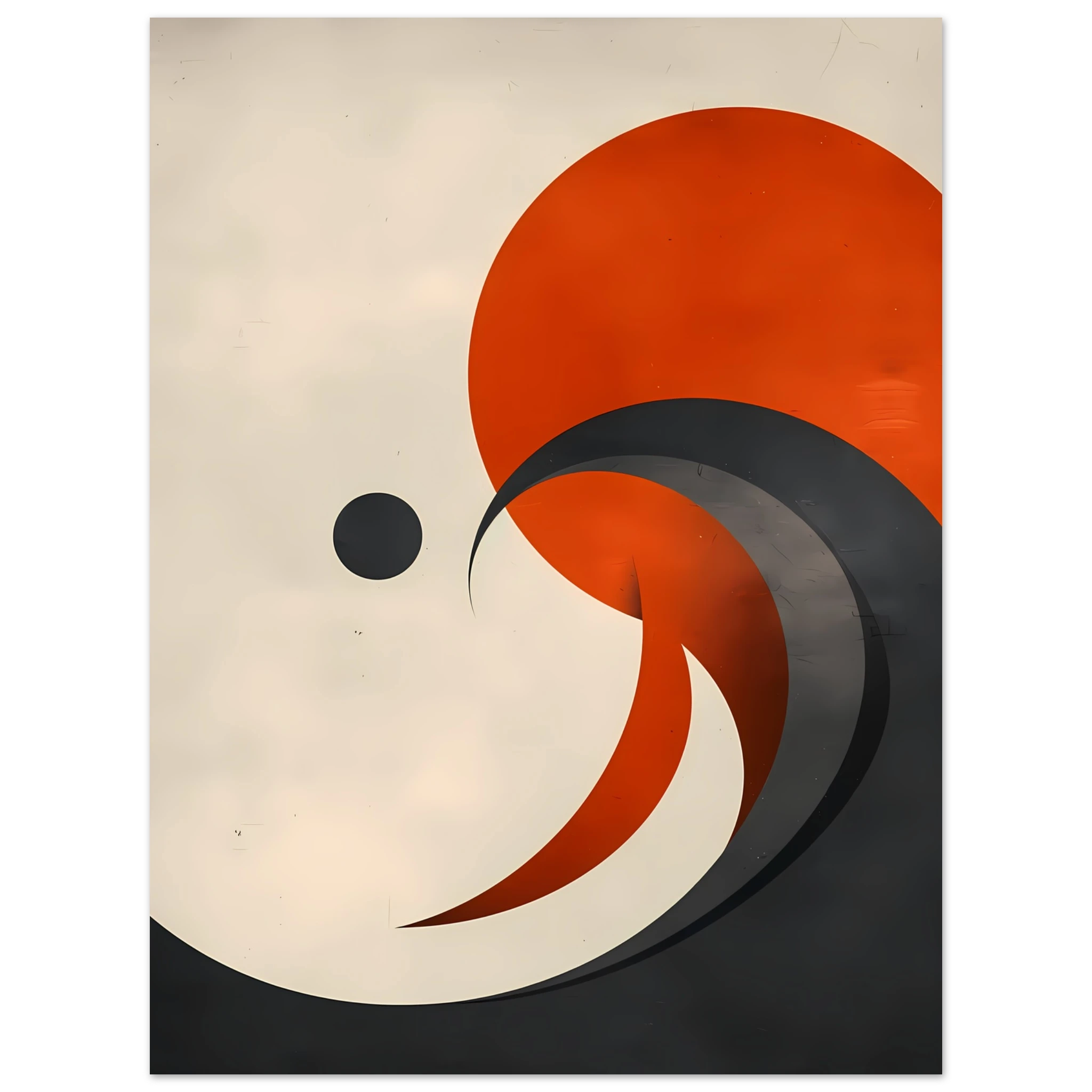 Abstract terracotta and cream wave forms with smooth matte look — warm minimalist wall art.