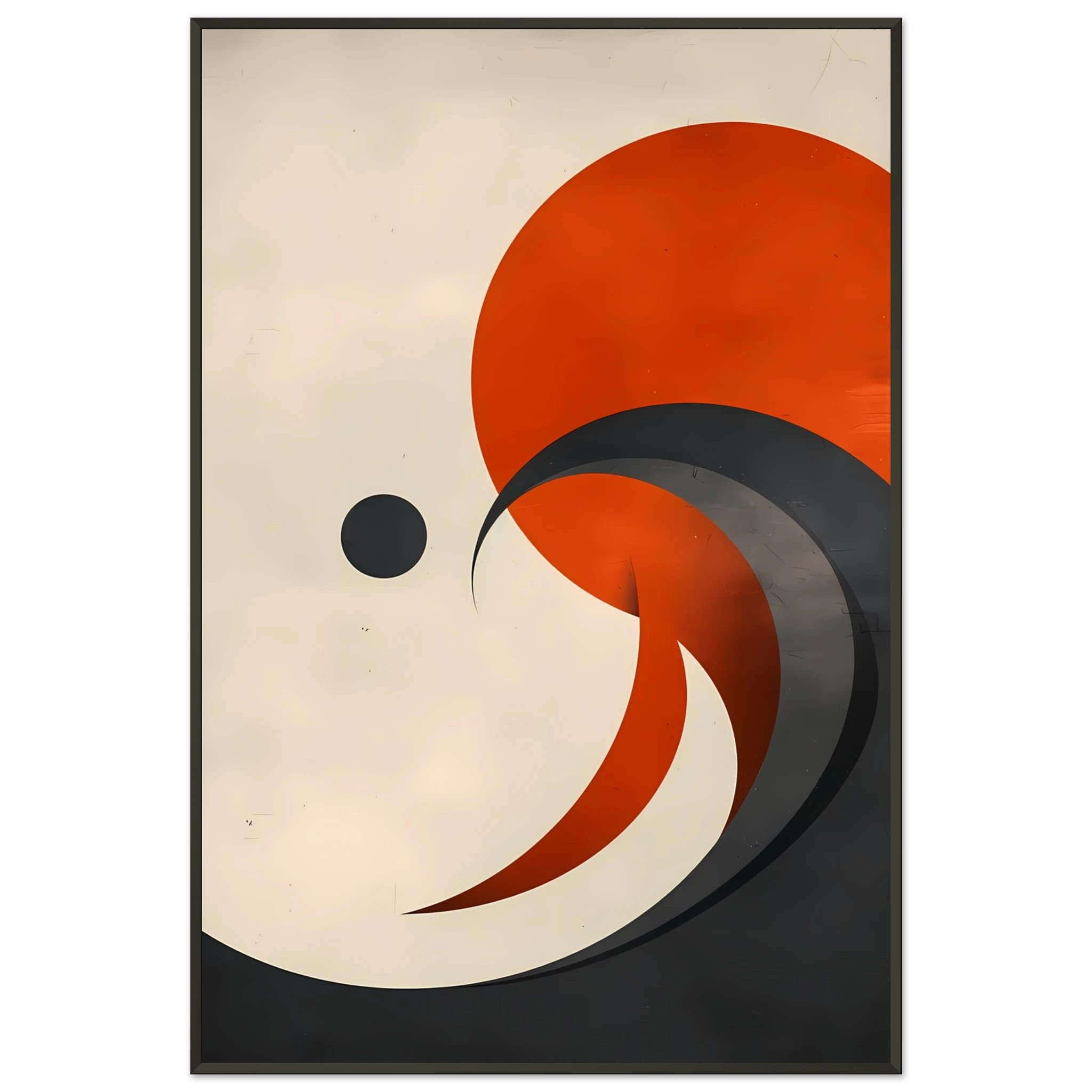 Abstract terracotta and cream wave forms with smooth matte look — warm minimalist wall art.
