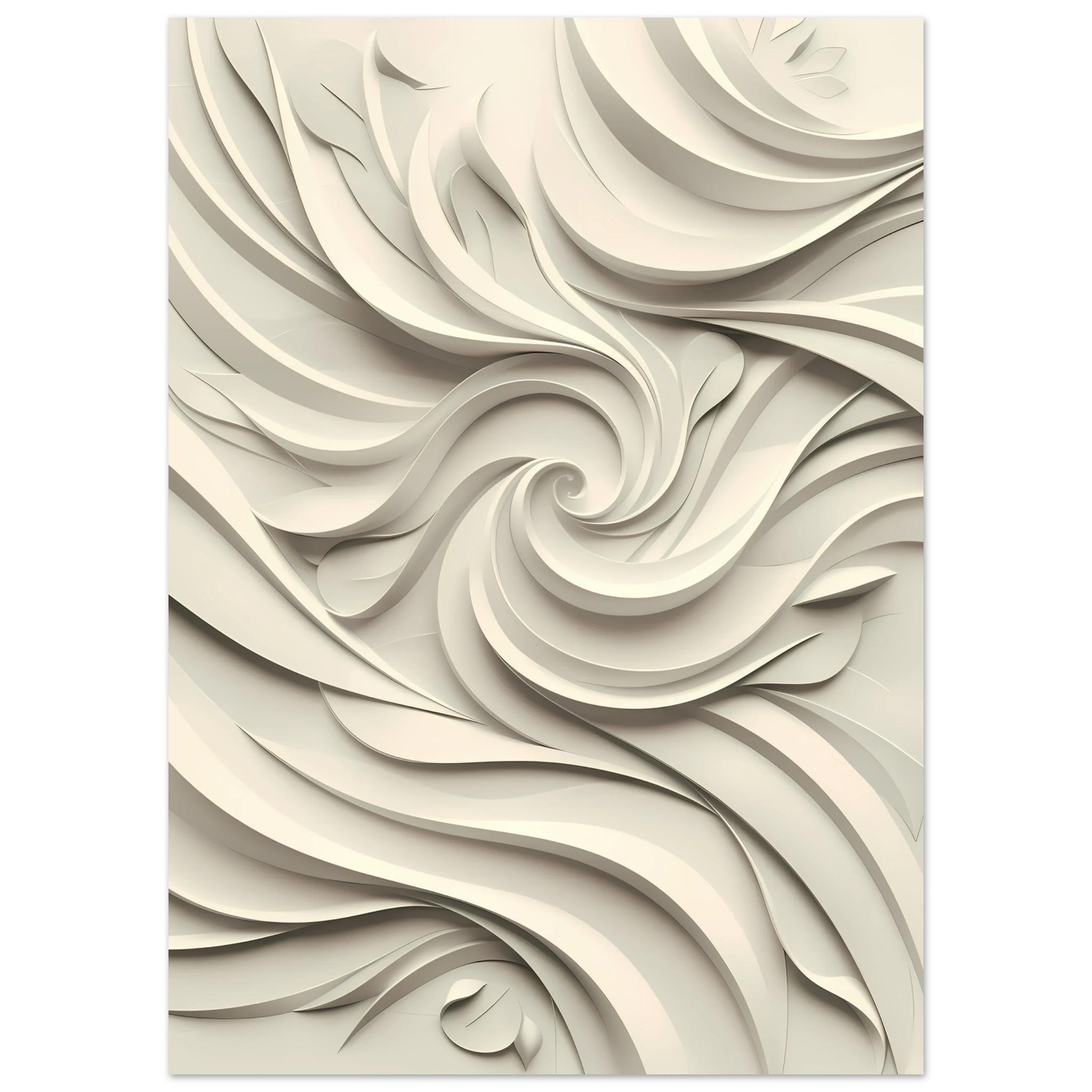 Neutral plaster-like textured curves forming soft sculptural arcs — modern minimalist wall art.