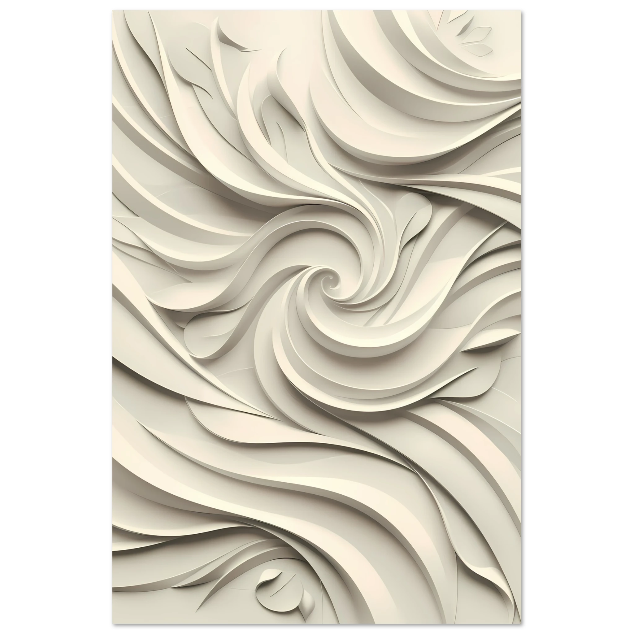 Neutral plaster-like textured curves forming soft sculptural arcs — modern minimalist wall art.