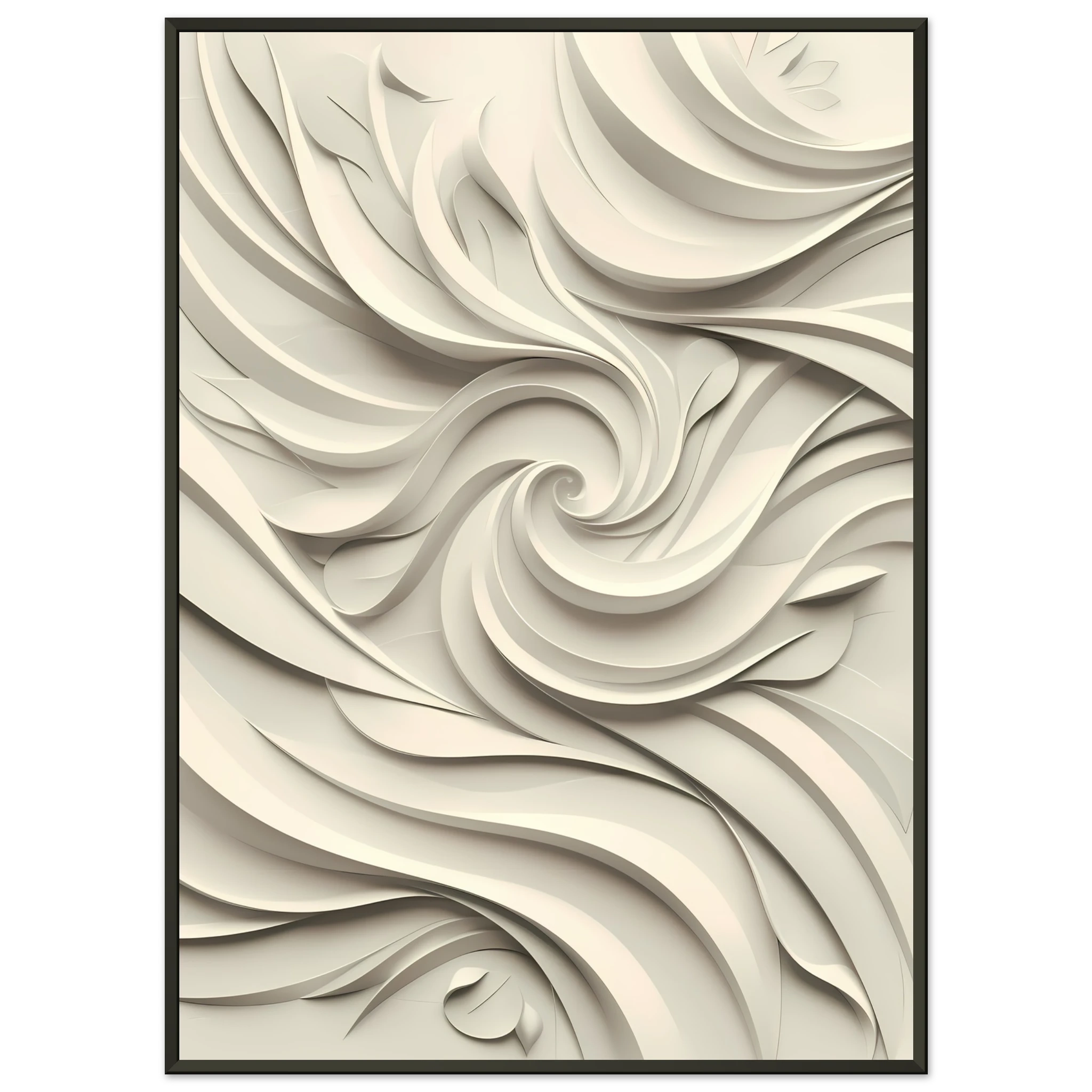 Neutral plaster-like textured curves forming soft sculptural arcs — modern minimalist wall art.