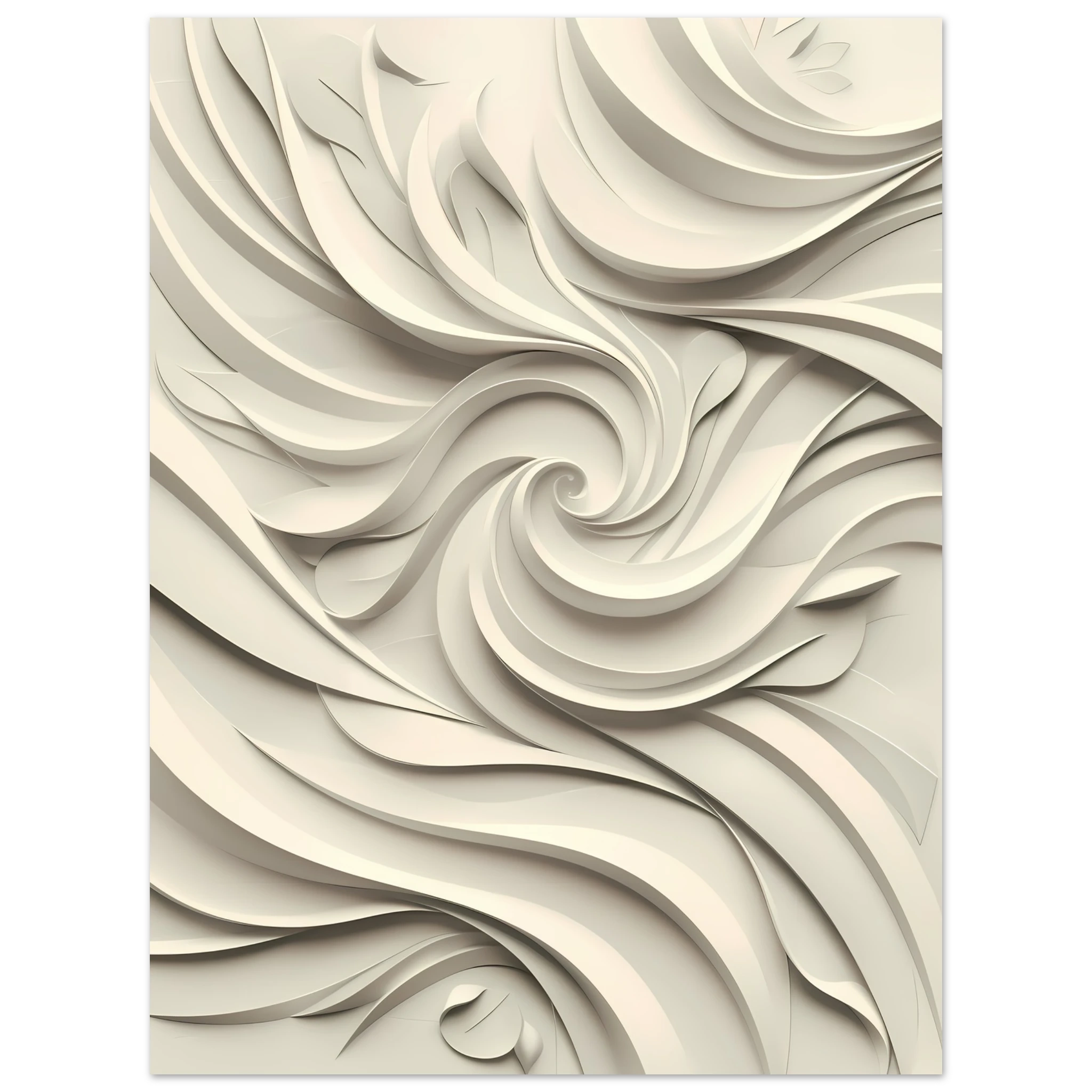 Neutral plaster-like textured curves forming soft sculptural arcs — modern minimalist wall art.