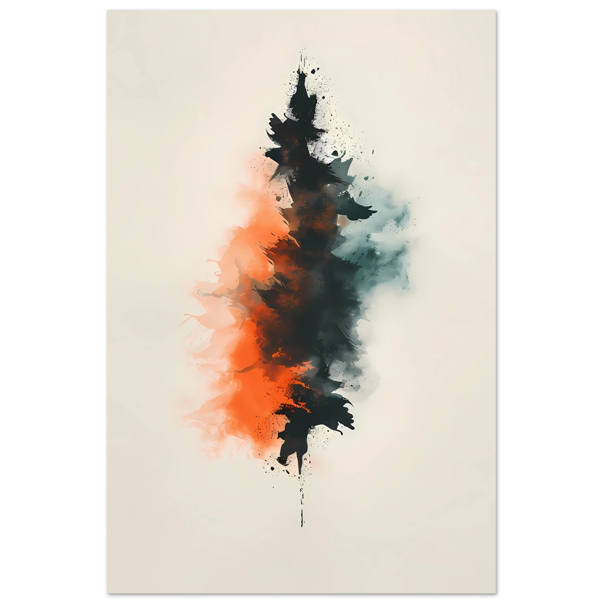 Soft pastel watercolour splashes with gentle bleeding edges on a clean white background — minimalist wall print.