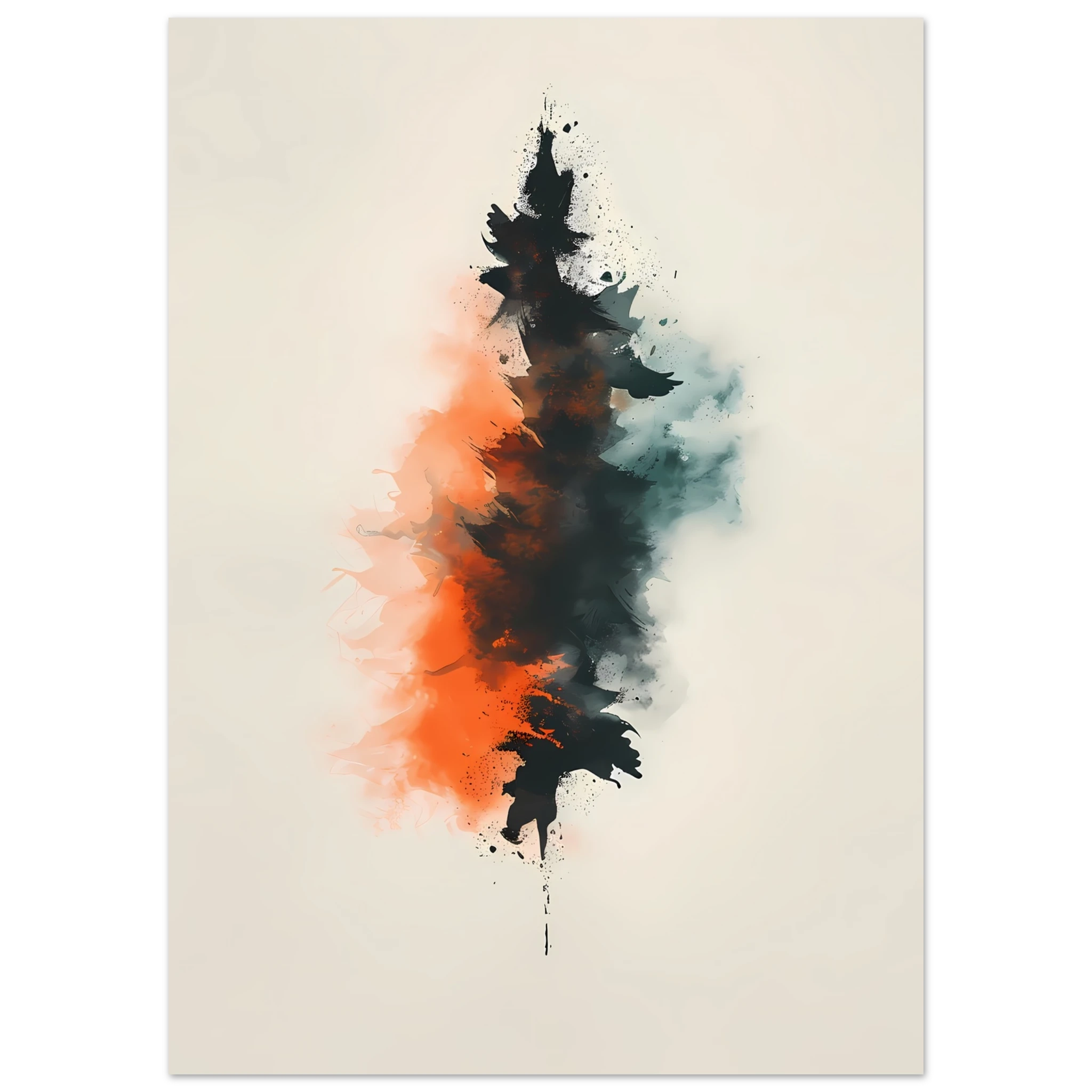 Soft pastel watercolour splashes with gentle bleeding edges on a clean white background — minimalist wall print.