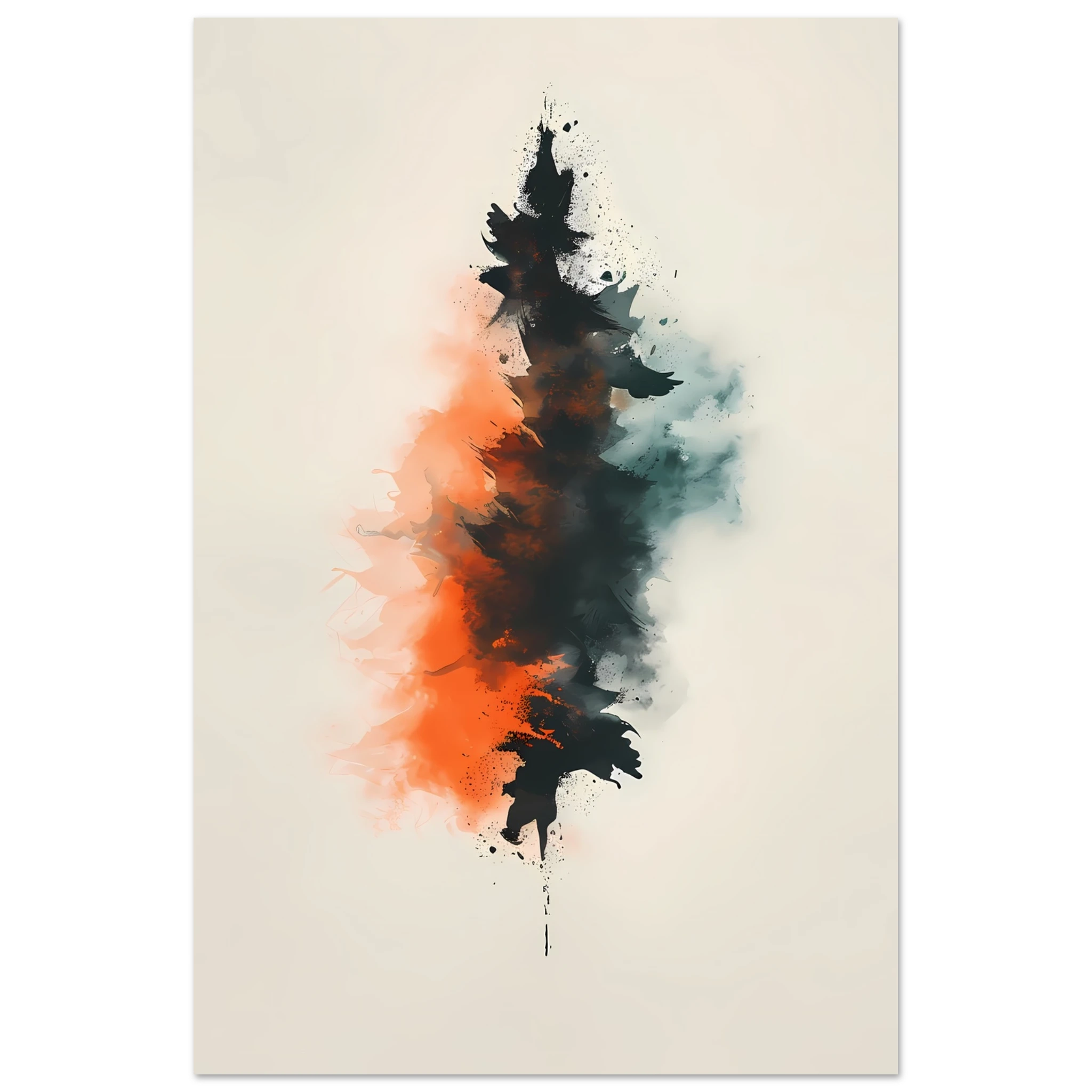 Soft pastel watercolour splashes with gentle bleeding edges on a clean white background — minimalist wall print.