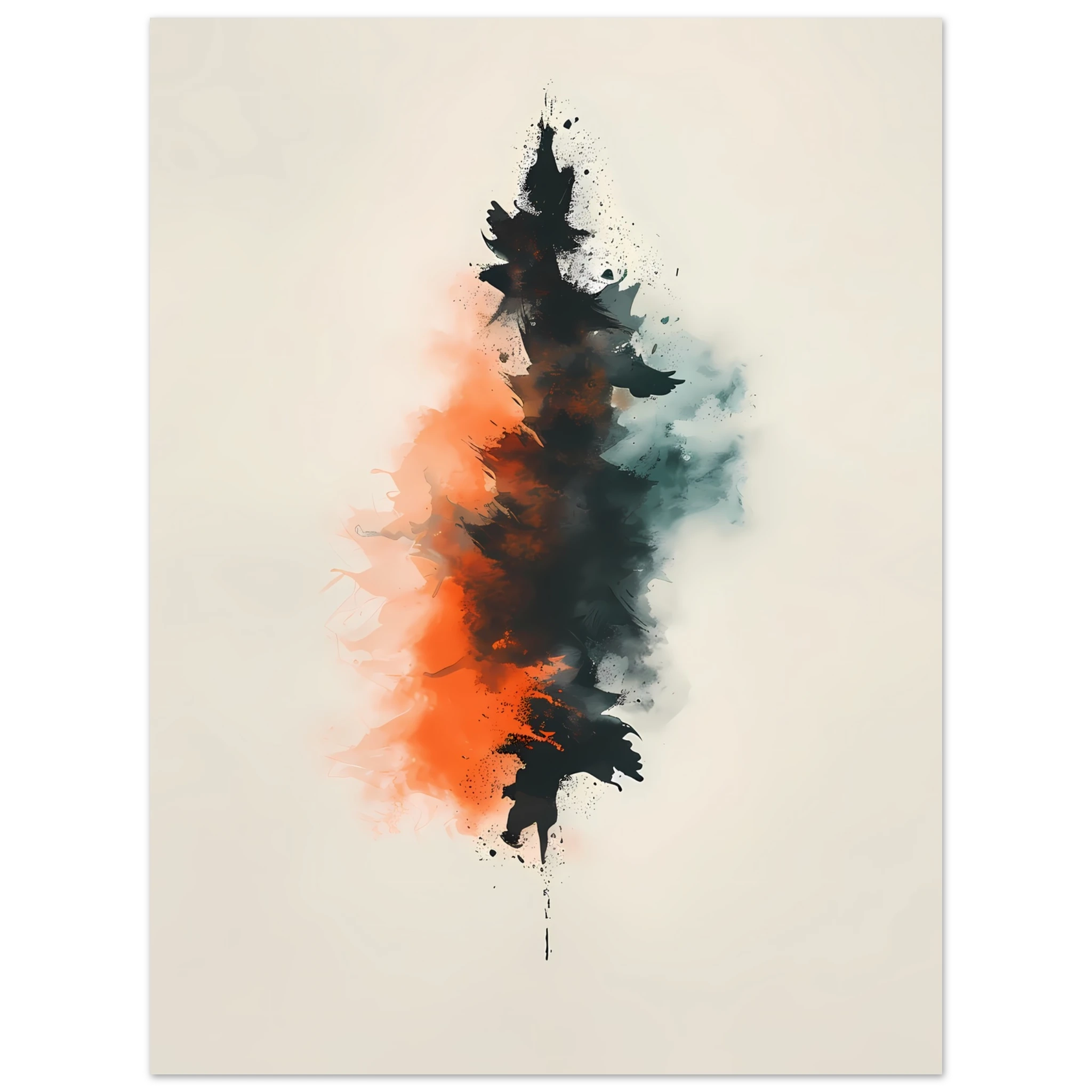 Soft pastel watercolour splashes with gentle bleeding edges on a clean white background — minimalist wall print.