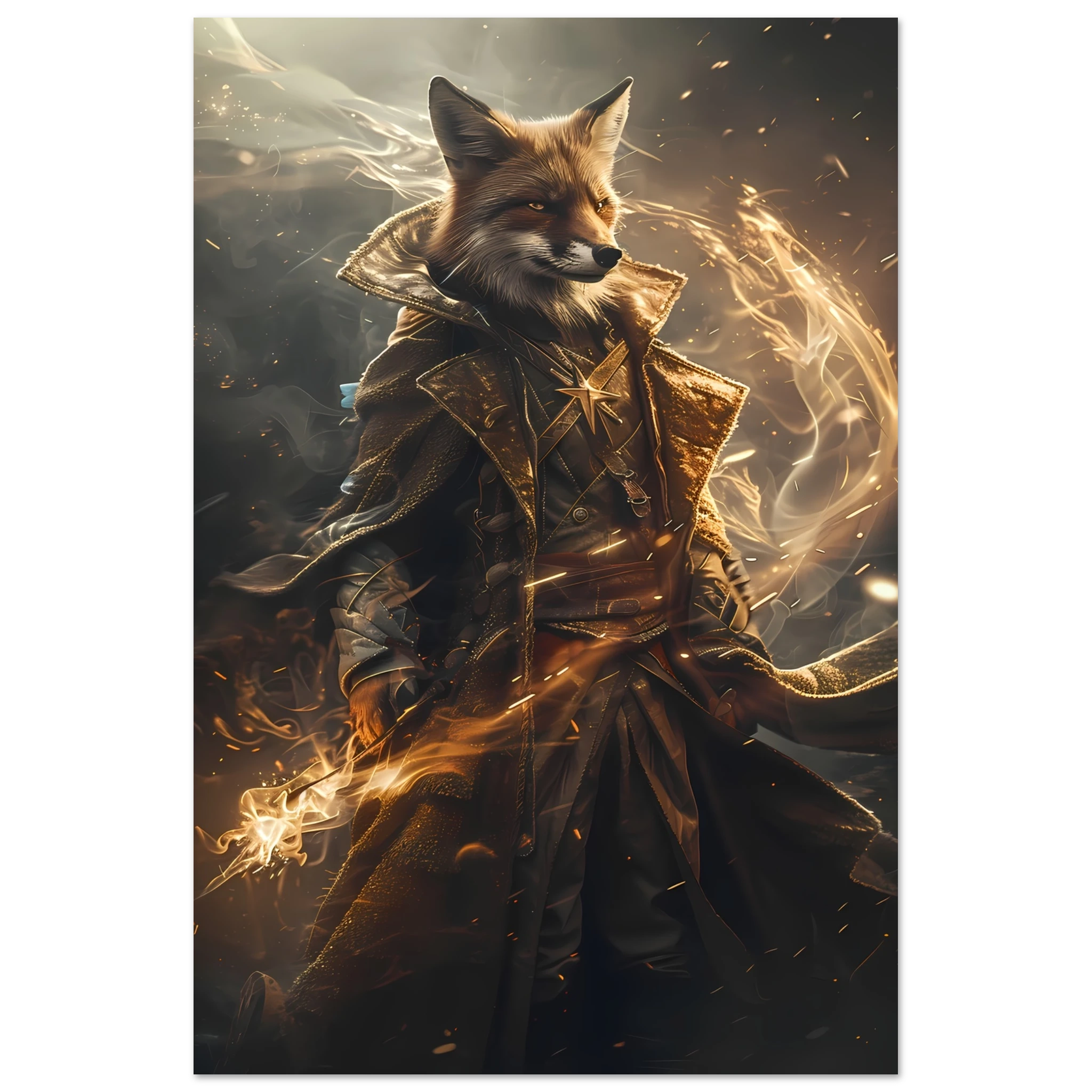 Adorable corgi in pointed hat casting spell with glowing aura — whimsical fantasy pet art.