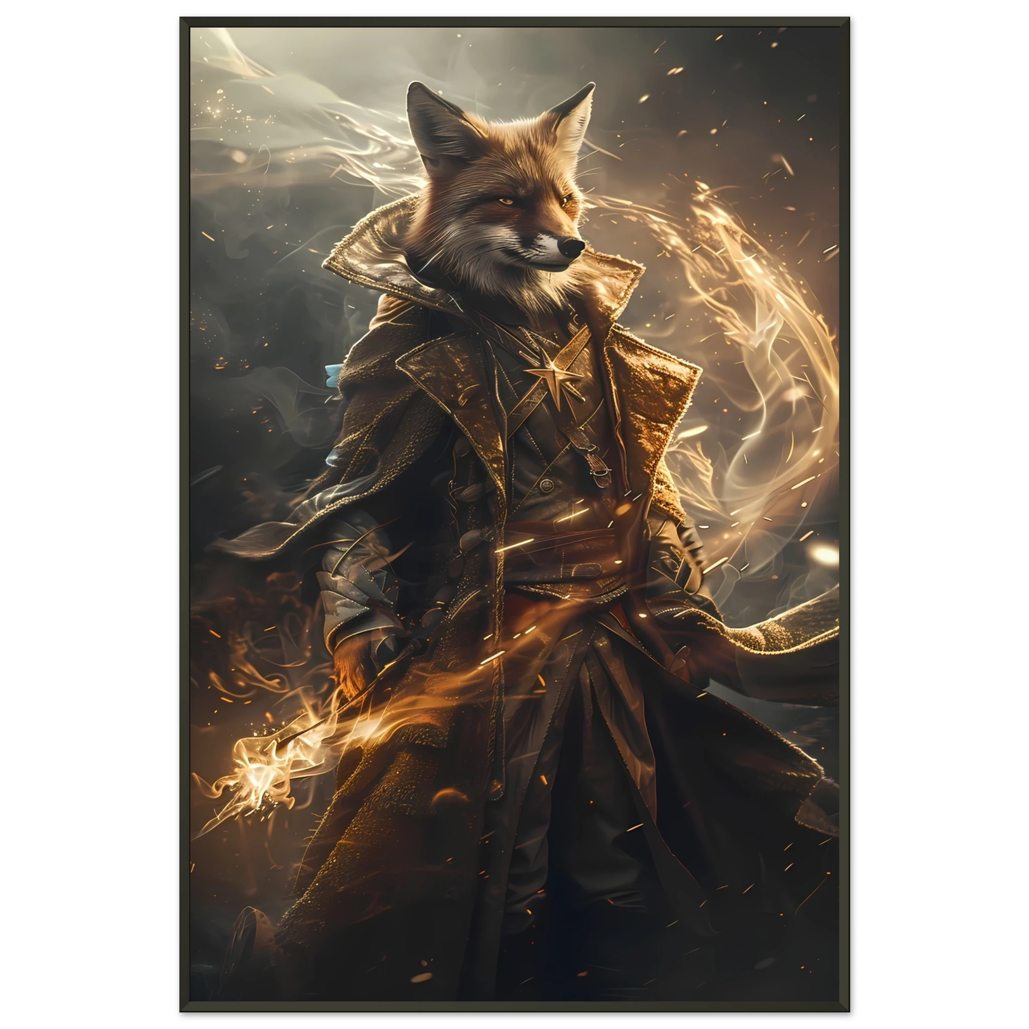 Adorable corgi in pointed hat casting spell with glowing aura — whimsical fantasy pet art.