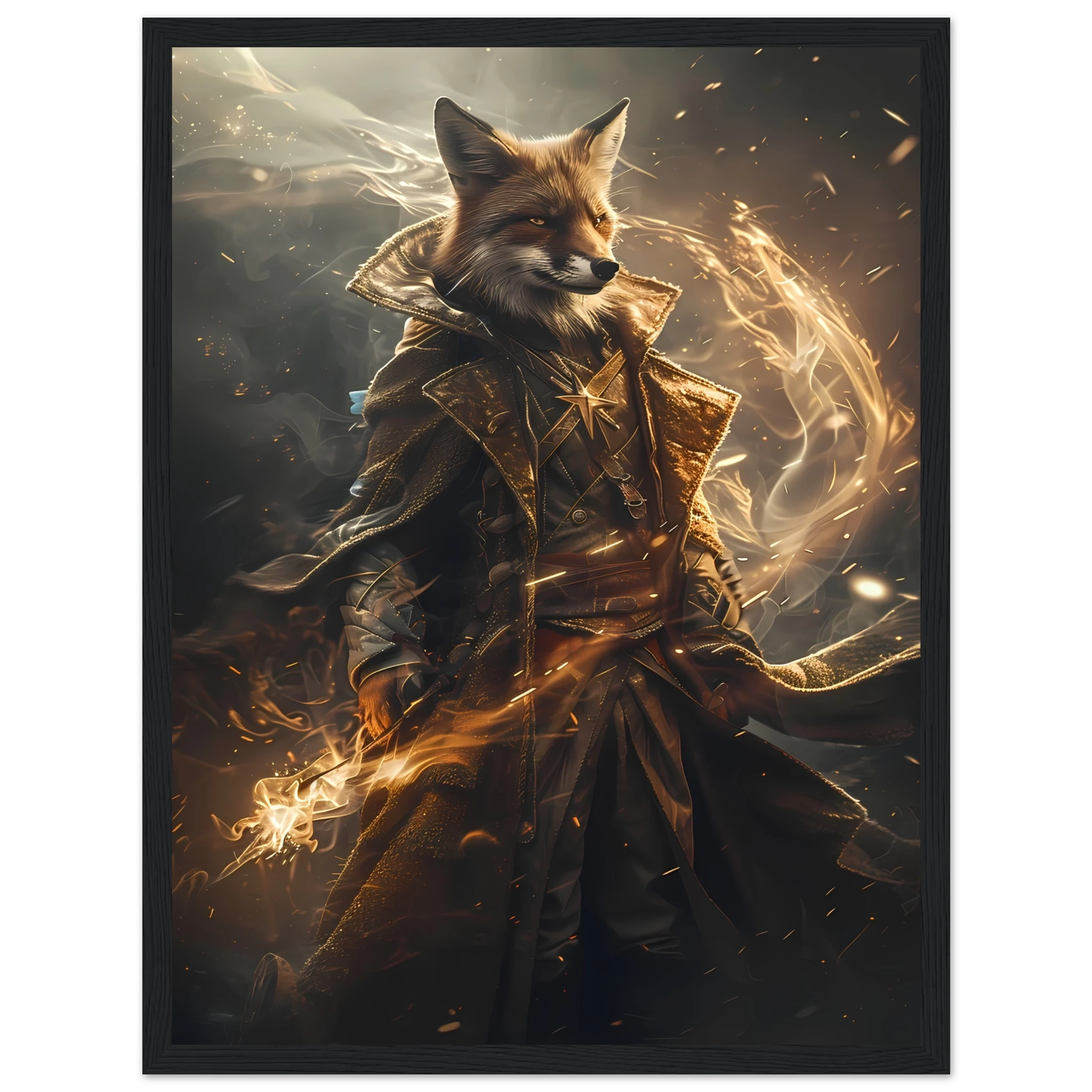 Adorable corgi in pointed hat casting spell with glowing aura — whimsical fantasy pet art.