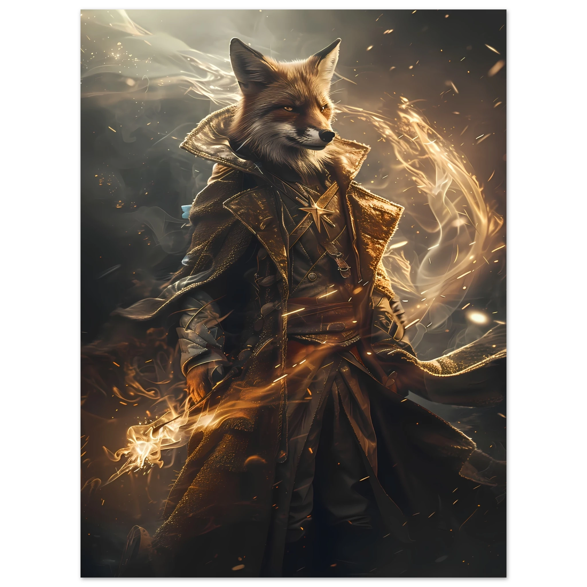 Adorable corgi in pointed hat casting spell with glowing aura — whimsical fantasy pet art.