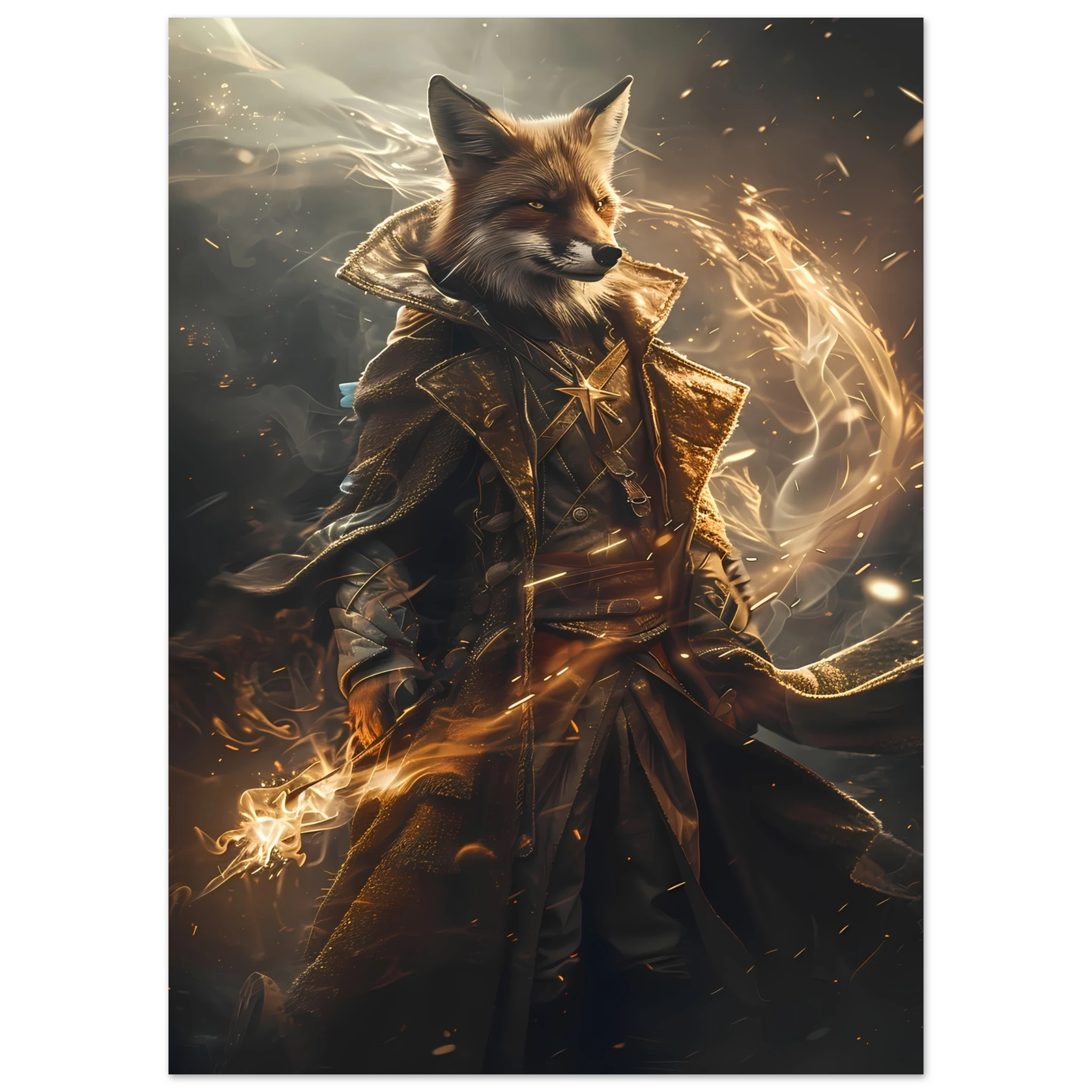 Adorable corgi in pointed hat casting spell with glowing aura — whimsical fantasy pet art.