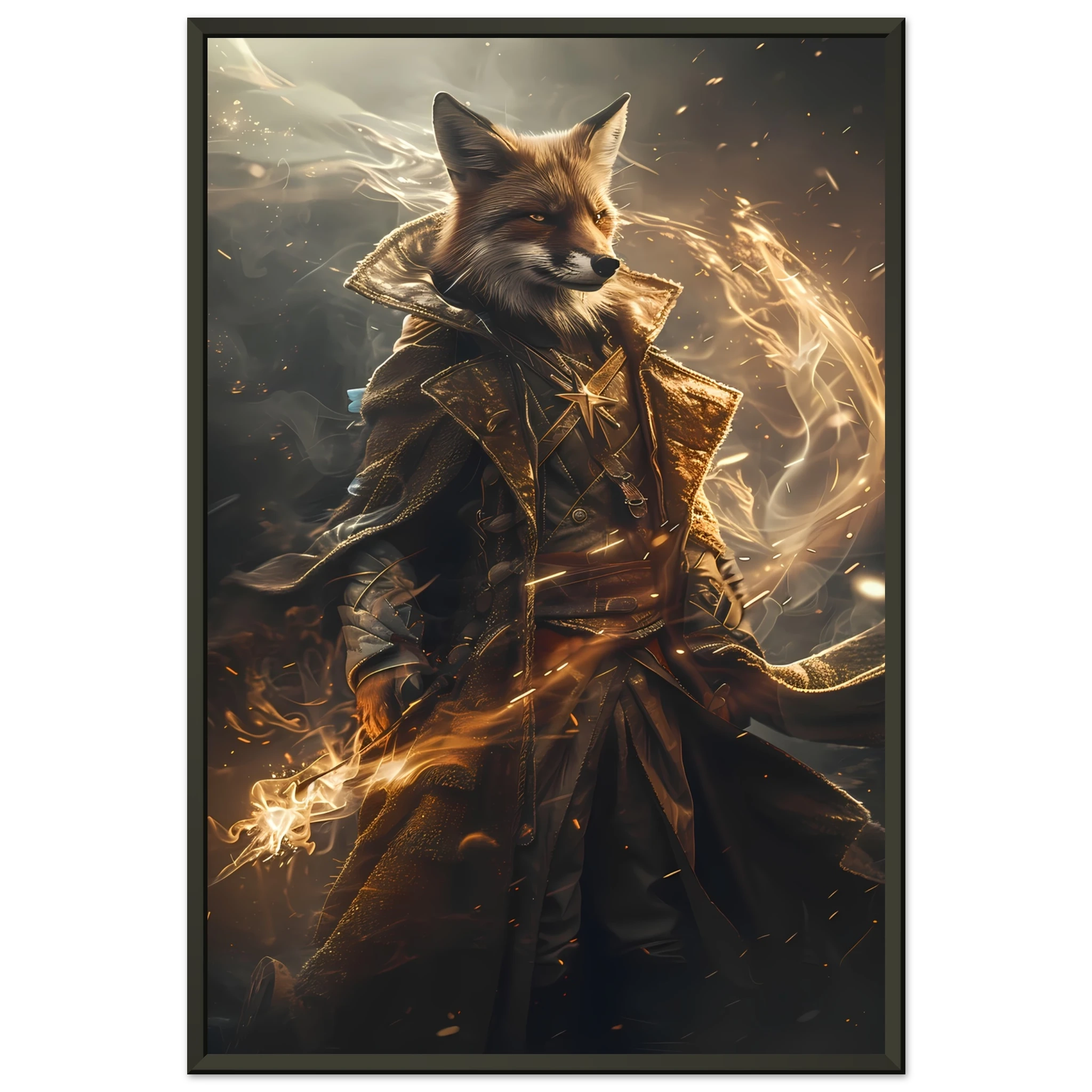 Adorable corgi in pointed hat casting spell with glowing aura — whimsical fantasy pet art.