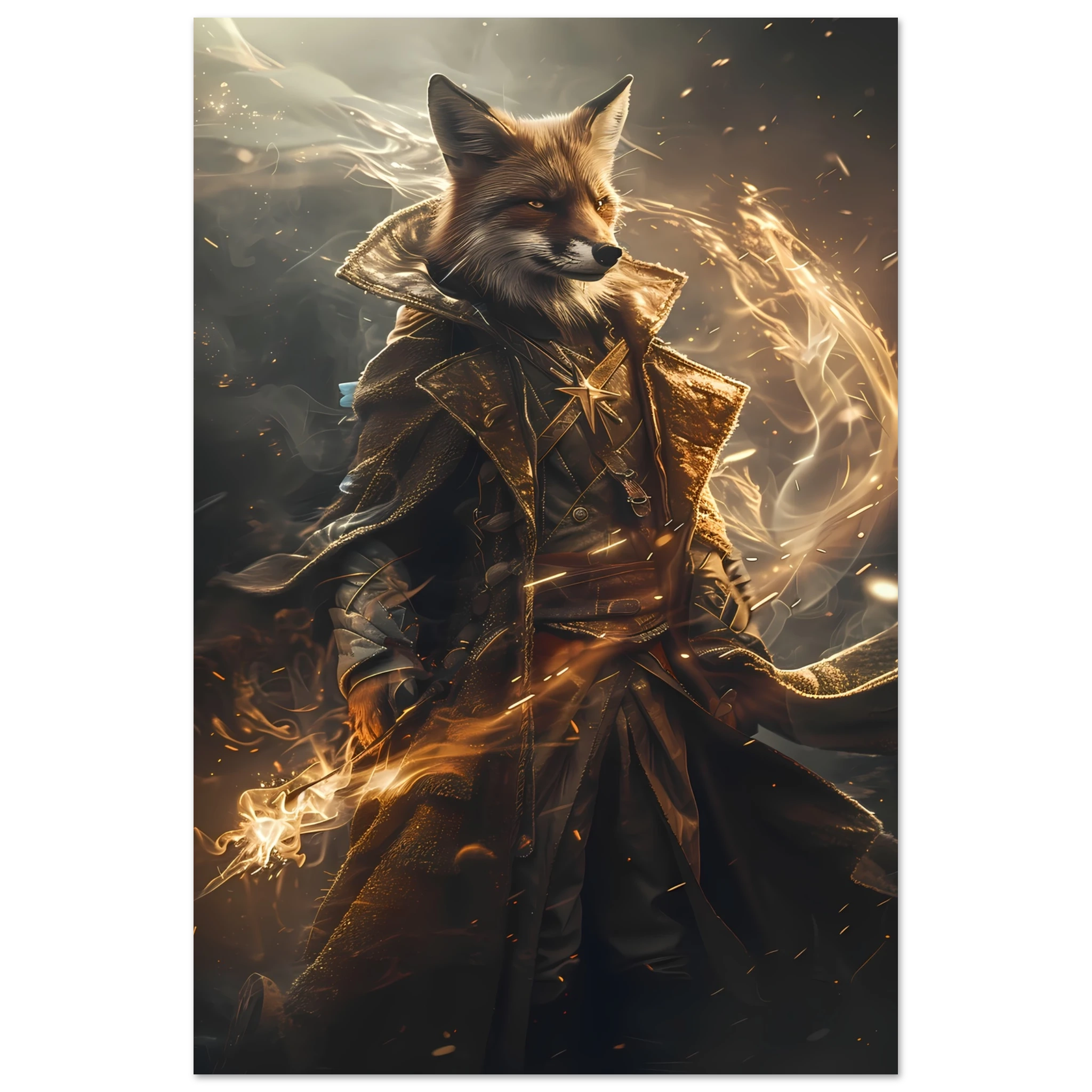 Adorable corgi in pointed hat casting spell with glowing aura — whimsical fantasy pet art.